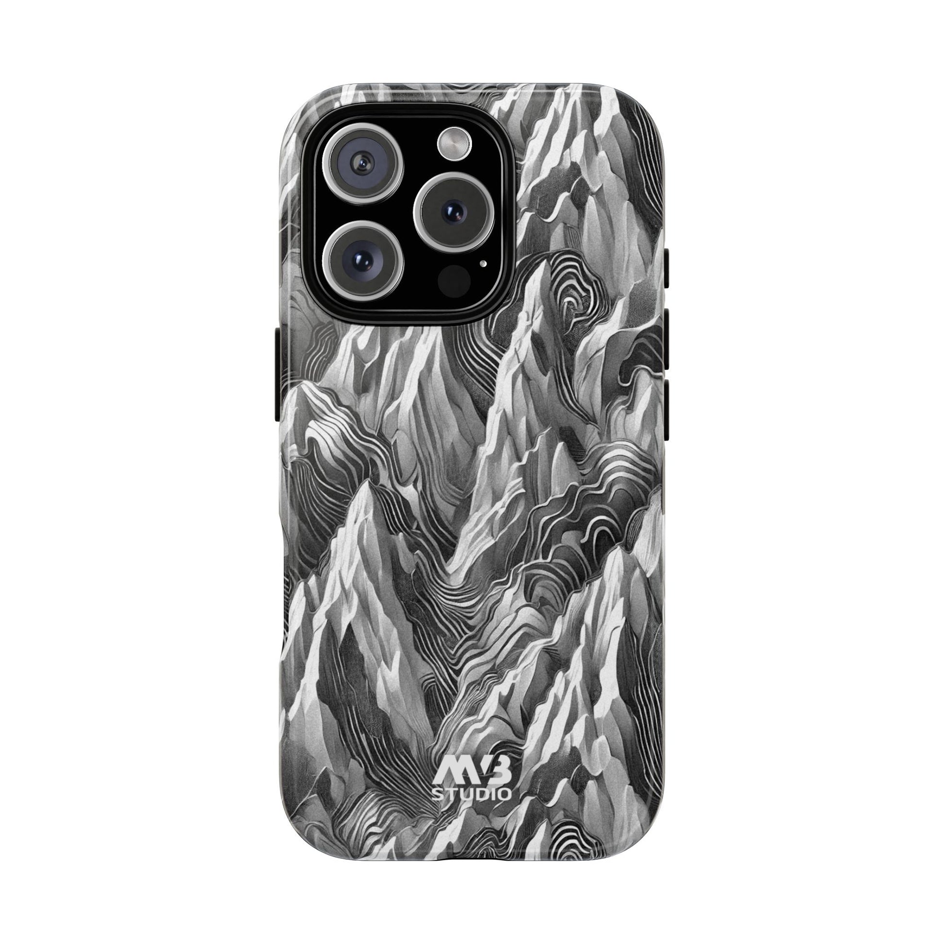 Grayscale Terrains Tough iPhone Case