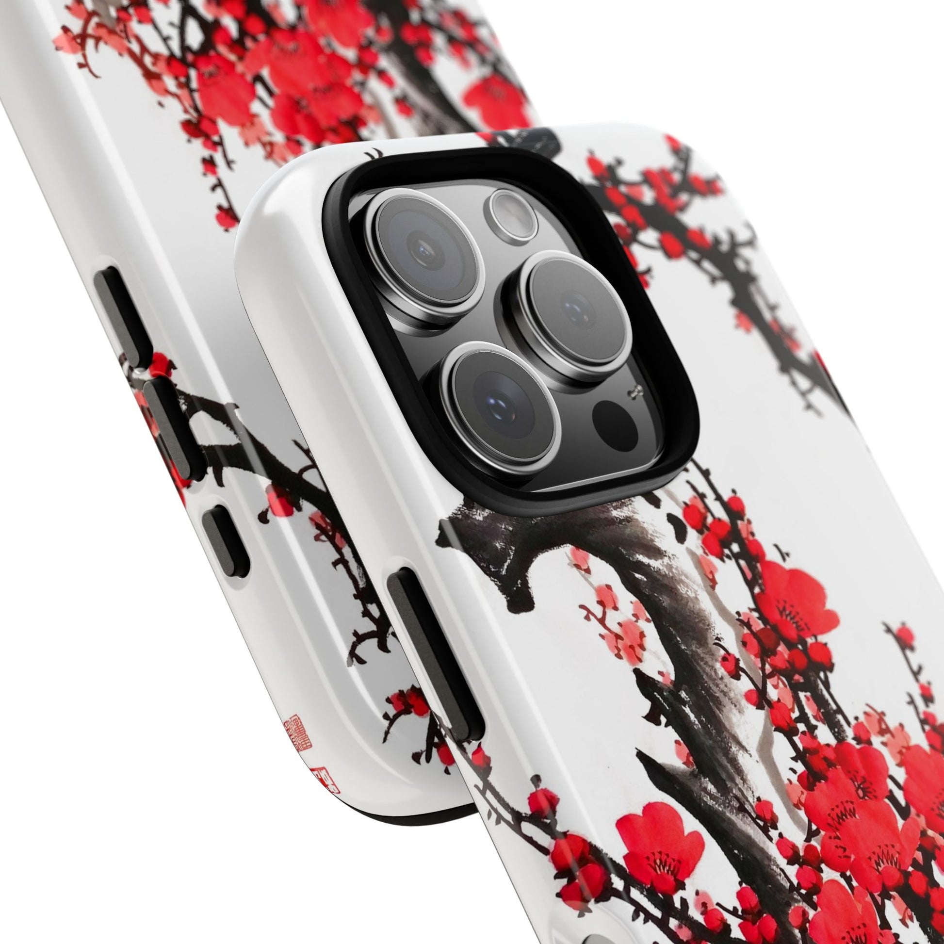 Plum Blossom Ink Tough Phone Case for iPhone 16 Models