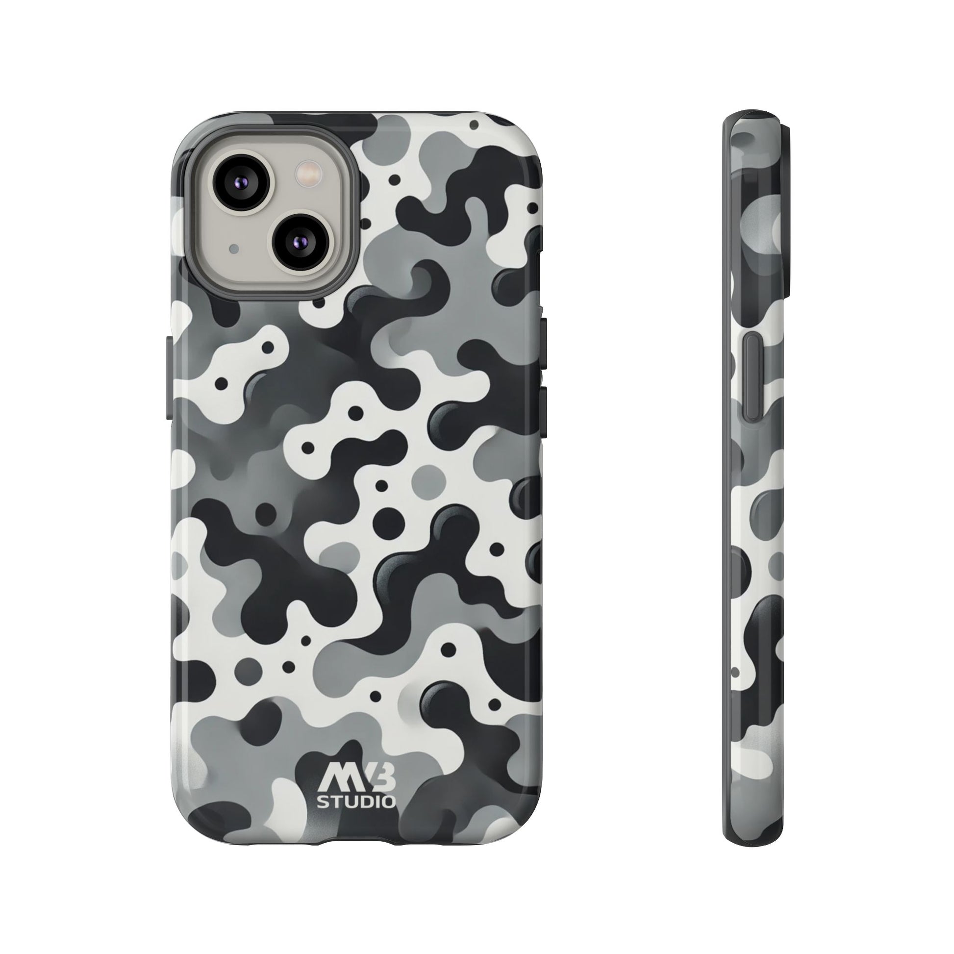 Black & White Camouflage Tough iPhone Case