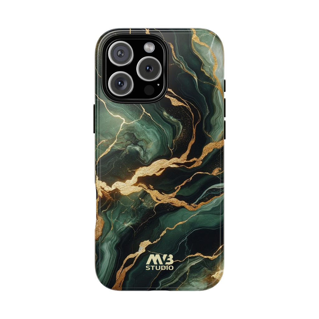 Jade & Gold Marble Camouflage Tough iPhone Case - MVB STUDIO STORE