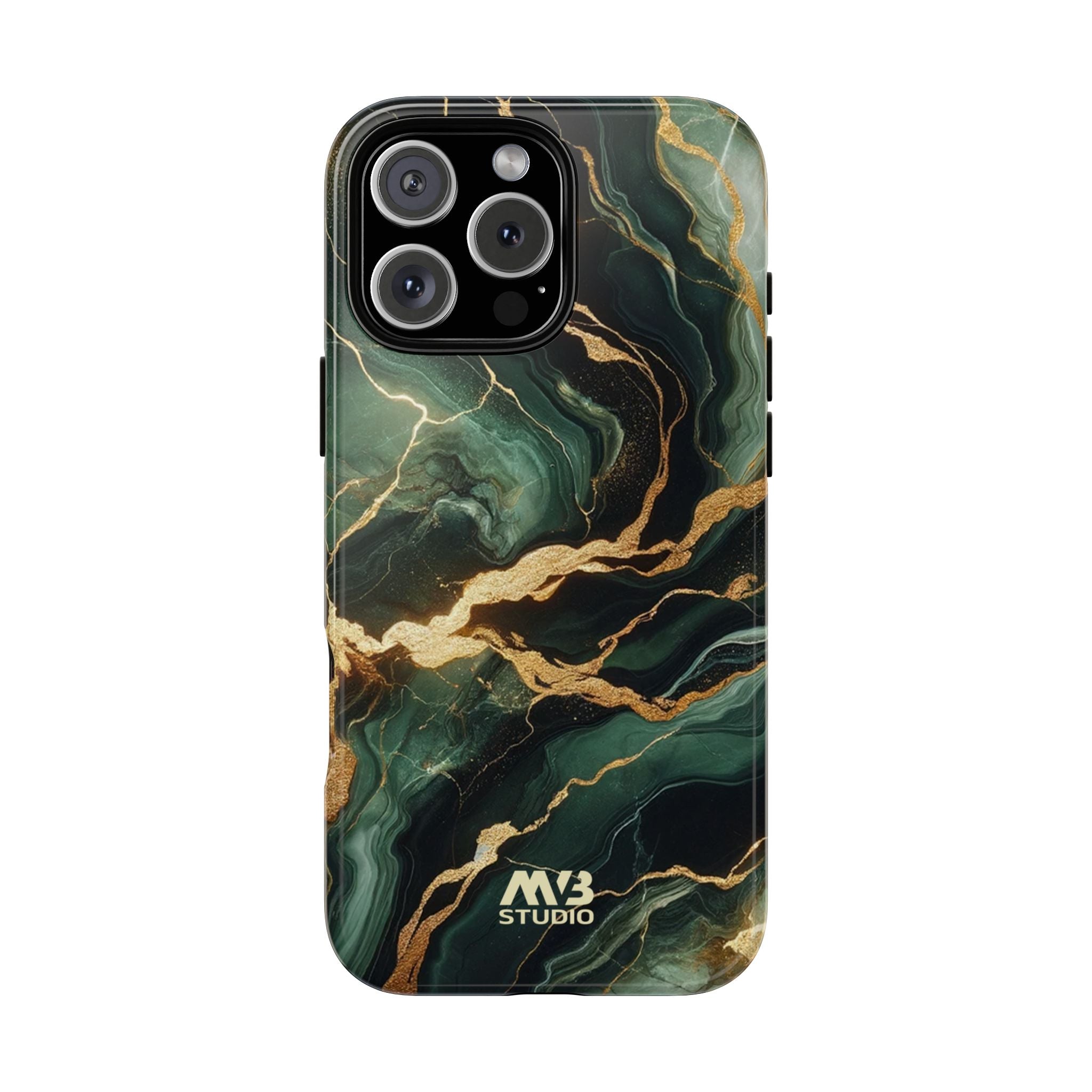 Jade & Gold Marble Camouflage Tough iPhone Case - MVB STUDIO STORE