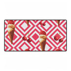 Cherry Ice Cream Pattern Desk Mat - Pink Geometric Gaming/Office Mouse Pad