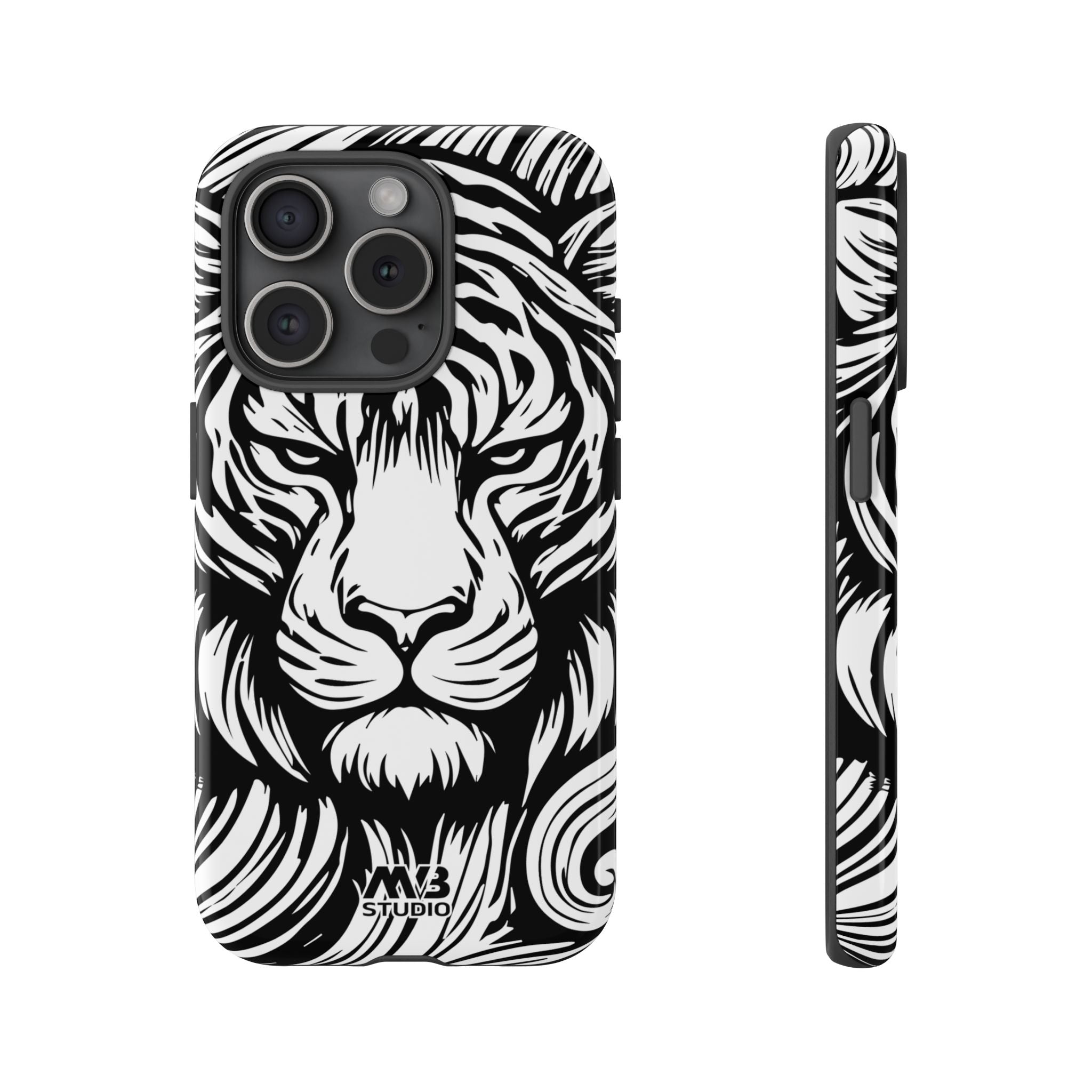 Black & White Tiger Tough iPhone Case - MVB STUDIO STORE