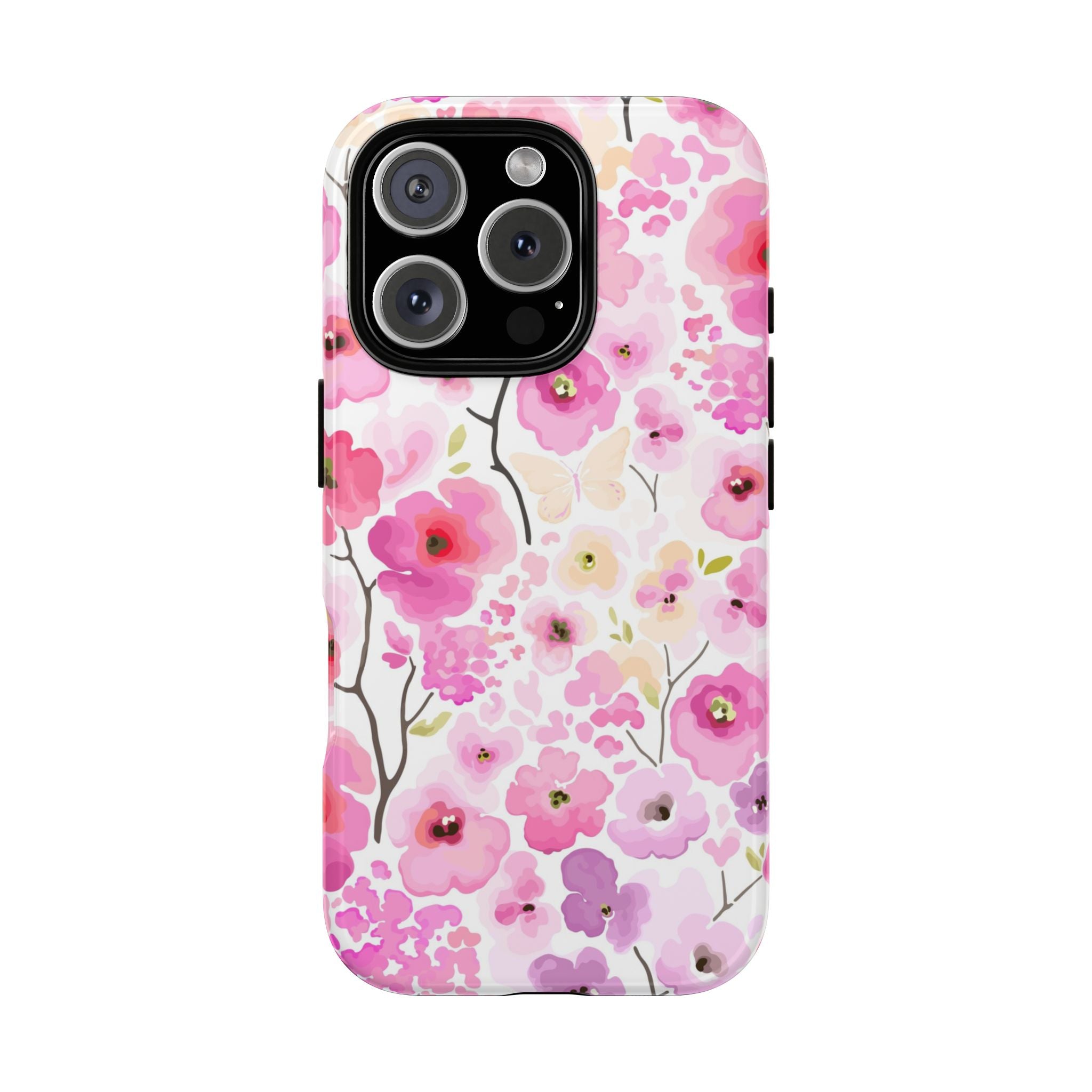 Watercolour Pink Flowers Tough iPhone Case - MVB STUDIO STORE
