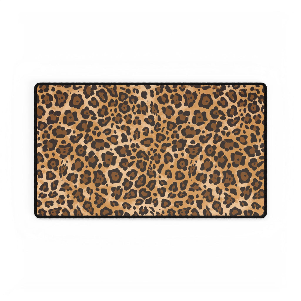 Leopard Print Desk Mat - Large Animal Print Gaming/Office Desk Pad