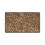 Leopard Print Desk Mat - Large Animal Print Gaming/Office Desk Pad