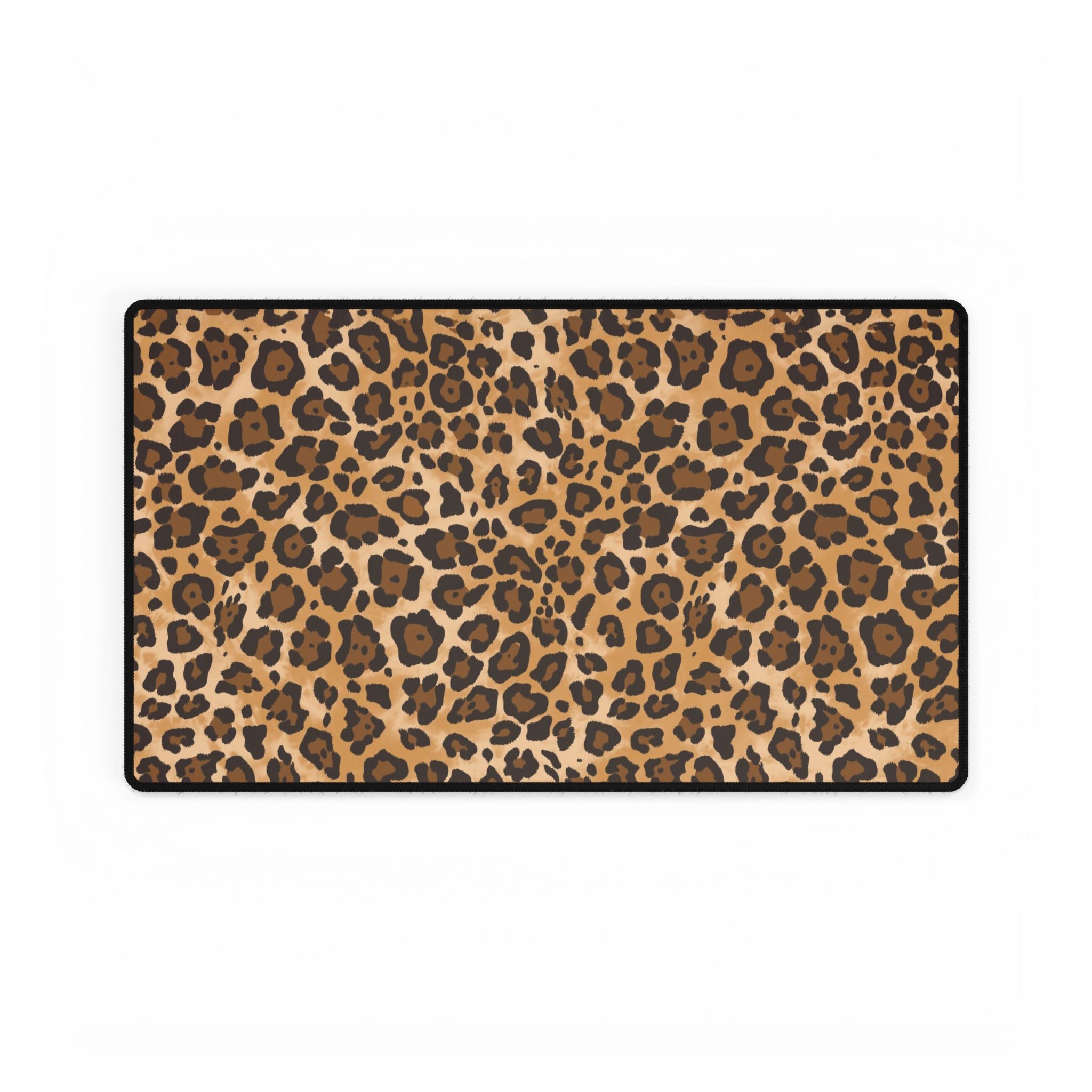 Leopard Print Desk Mat - Large Animal Print Gaming/Office Desk Pad
