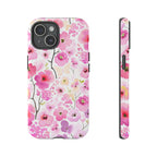 Watercolour Pink Flowers Tough iPhone Case - MVB STUDIO STORE