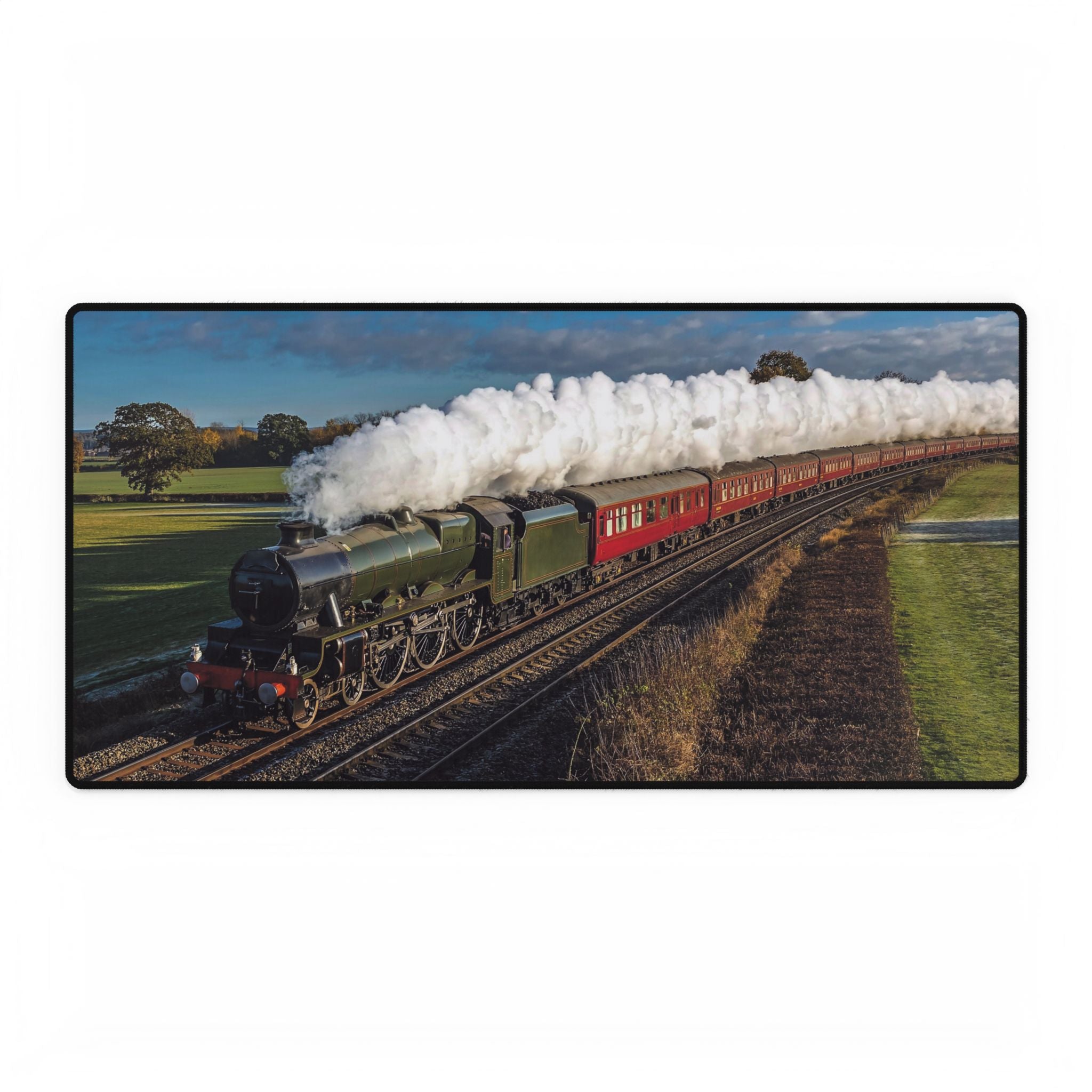 Steam Train Desk Mat — Vintage Locomotive Mouse Pad for Train Enthusiasts