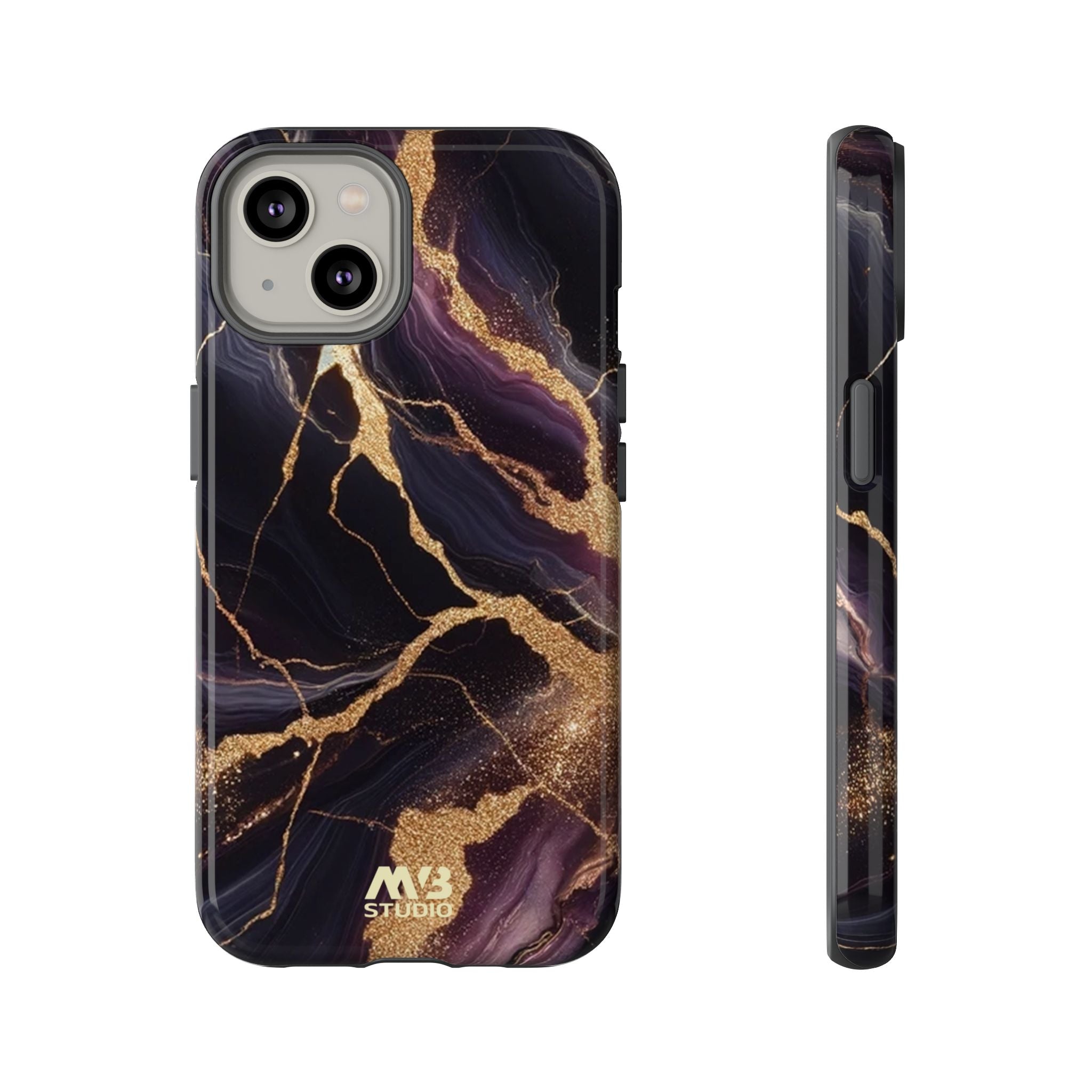 Purple & Gold Marble Tough iPhone Case - MVB STUDIO STORE