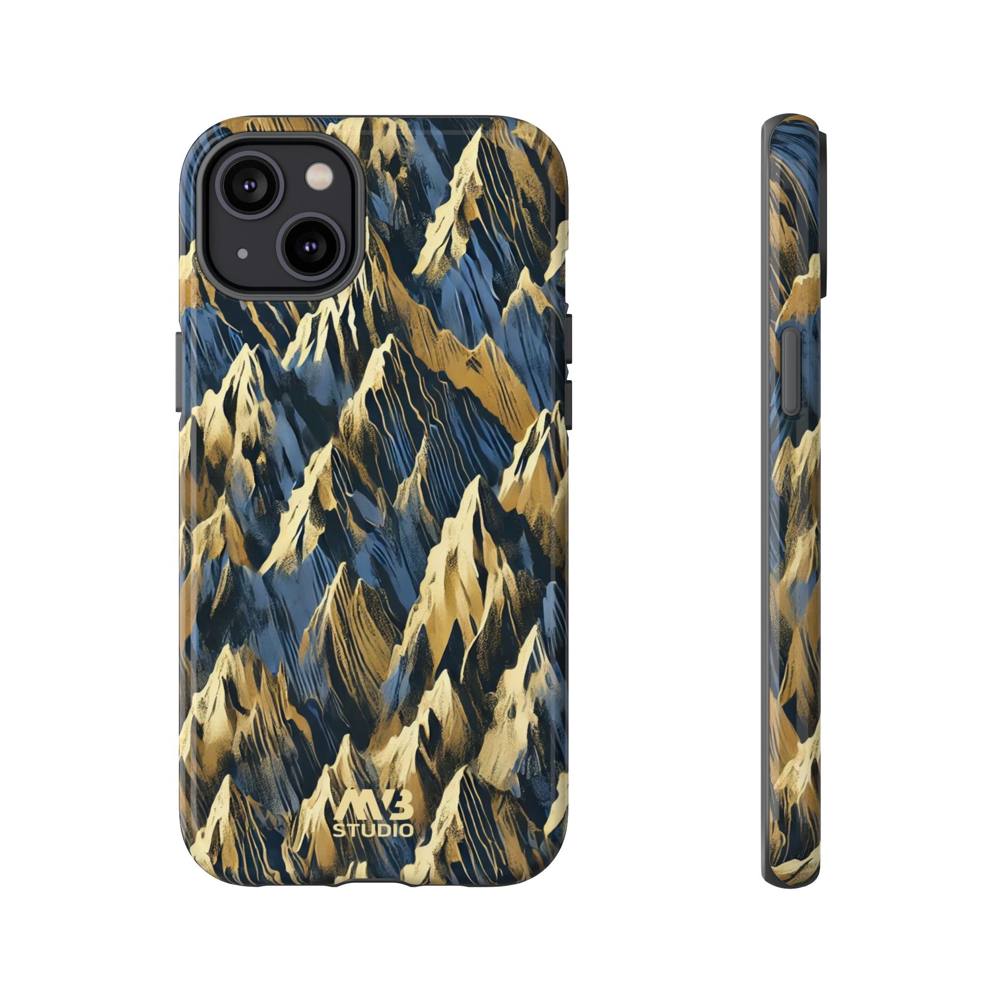 Blue & Gold Terrains Tough iPhone Case