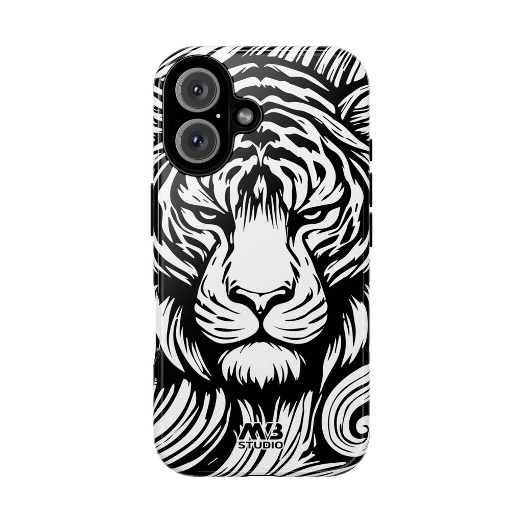 Black & White Tiger Tough iPhone Case - MVB STUDIO STORE