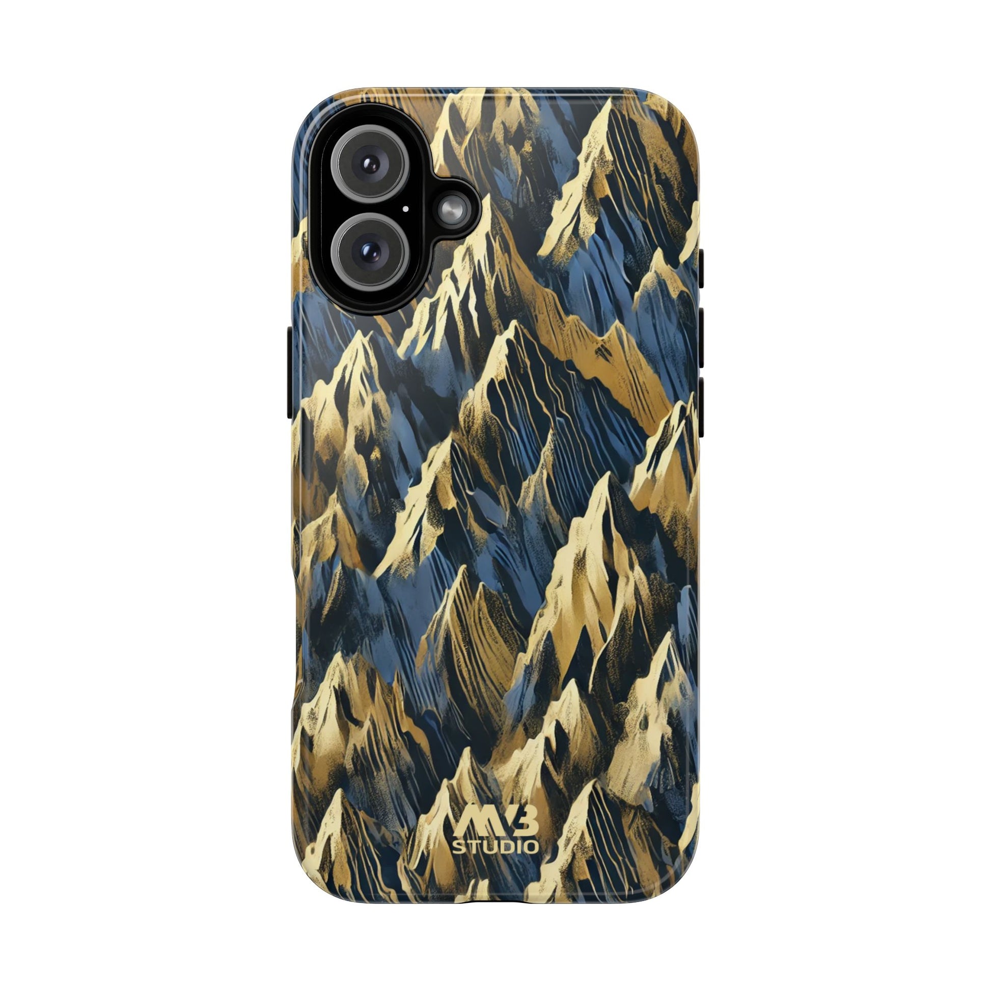 Blue & Gold Terrains Tough iPhone Case