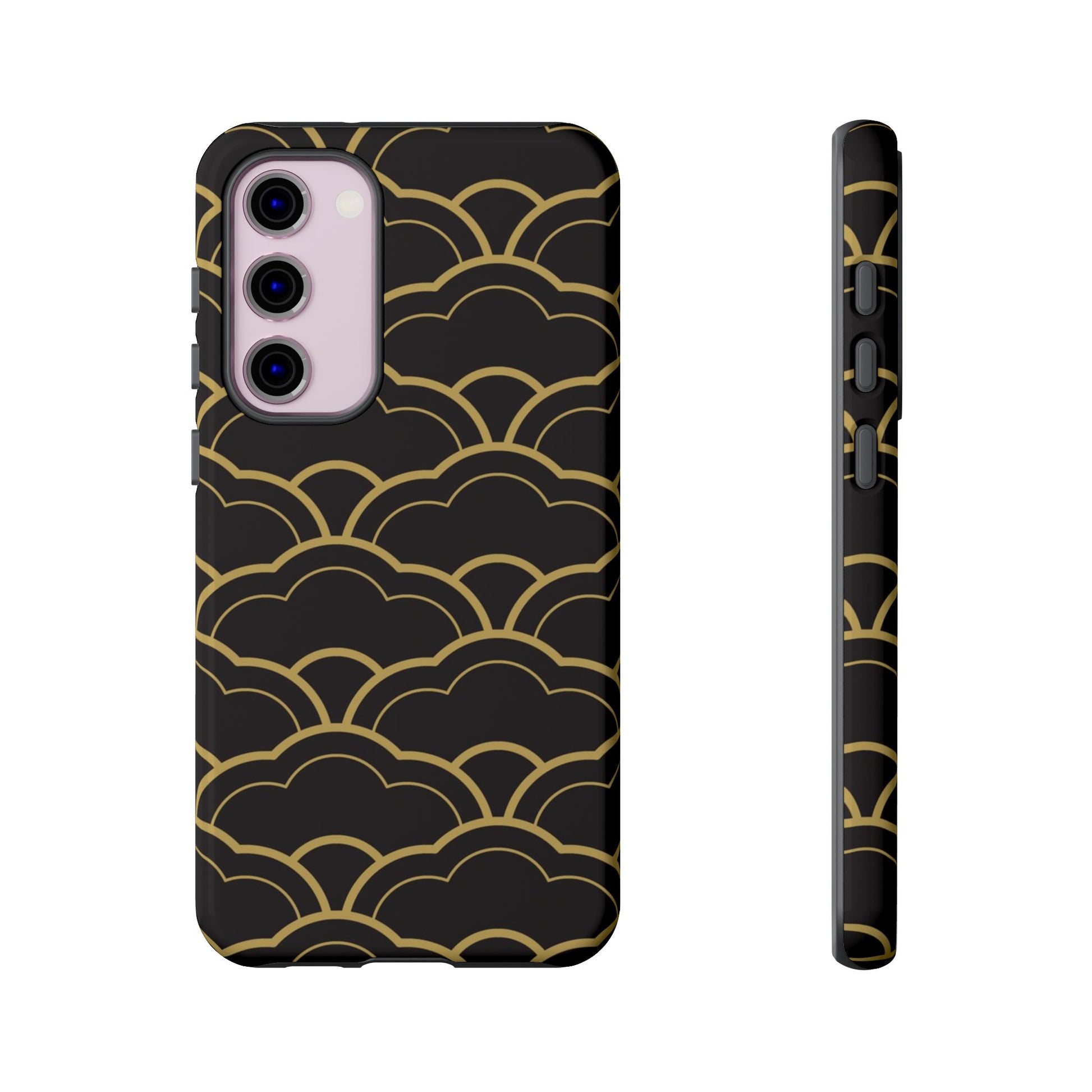 Black and Gold Wave Pattern Samsung Phone Case