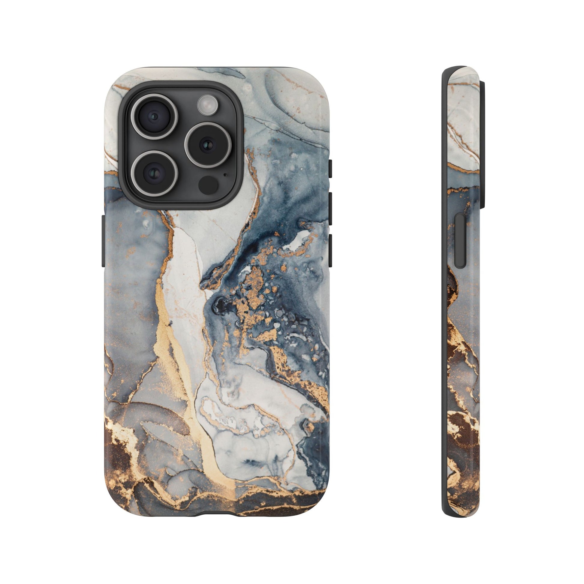 Blue Gold Marble Tough iPhone Case - MVB STUDIO STORE
