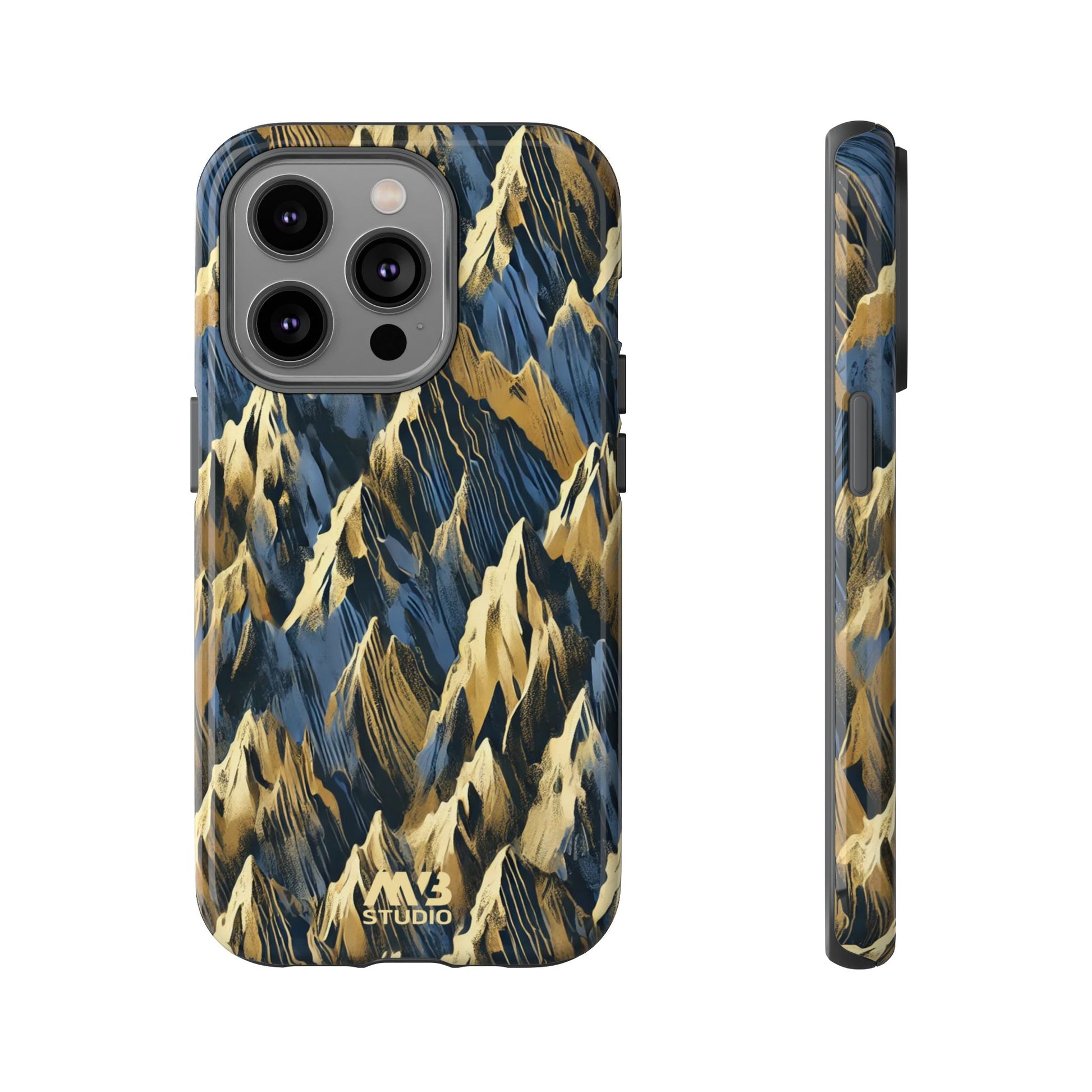 Blue & Gold Terrains Tough iPhone Case