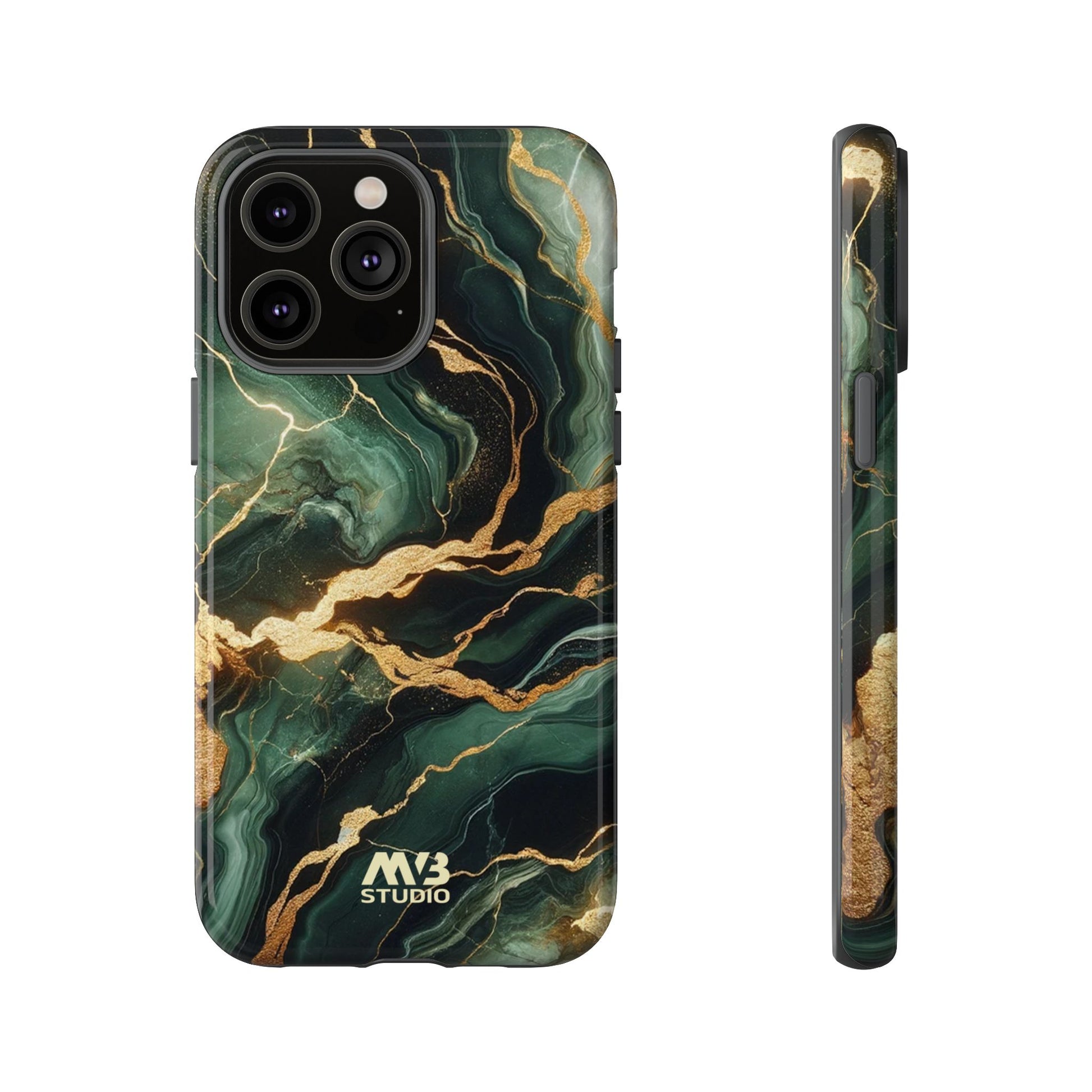 Jade & Gold Marble Camouflage Tough iPhone Case
