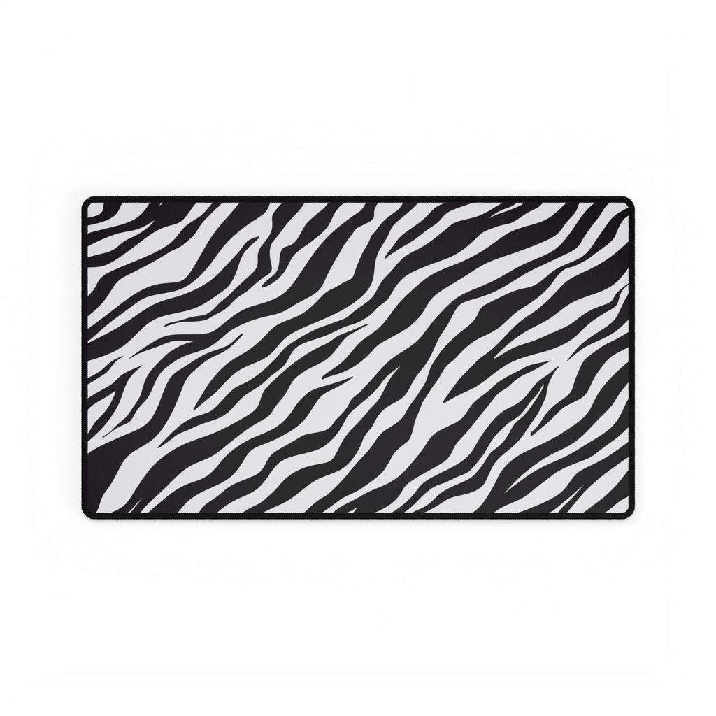 Zebra Stripe Desk Mat - Black & White Large Mouse Pad for Home Office