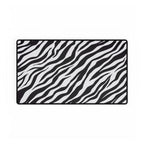 Zebra Stripe Desk Mat - Black & White Large Mouse Pad for Home Office