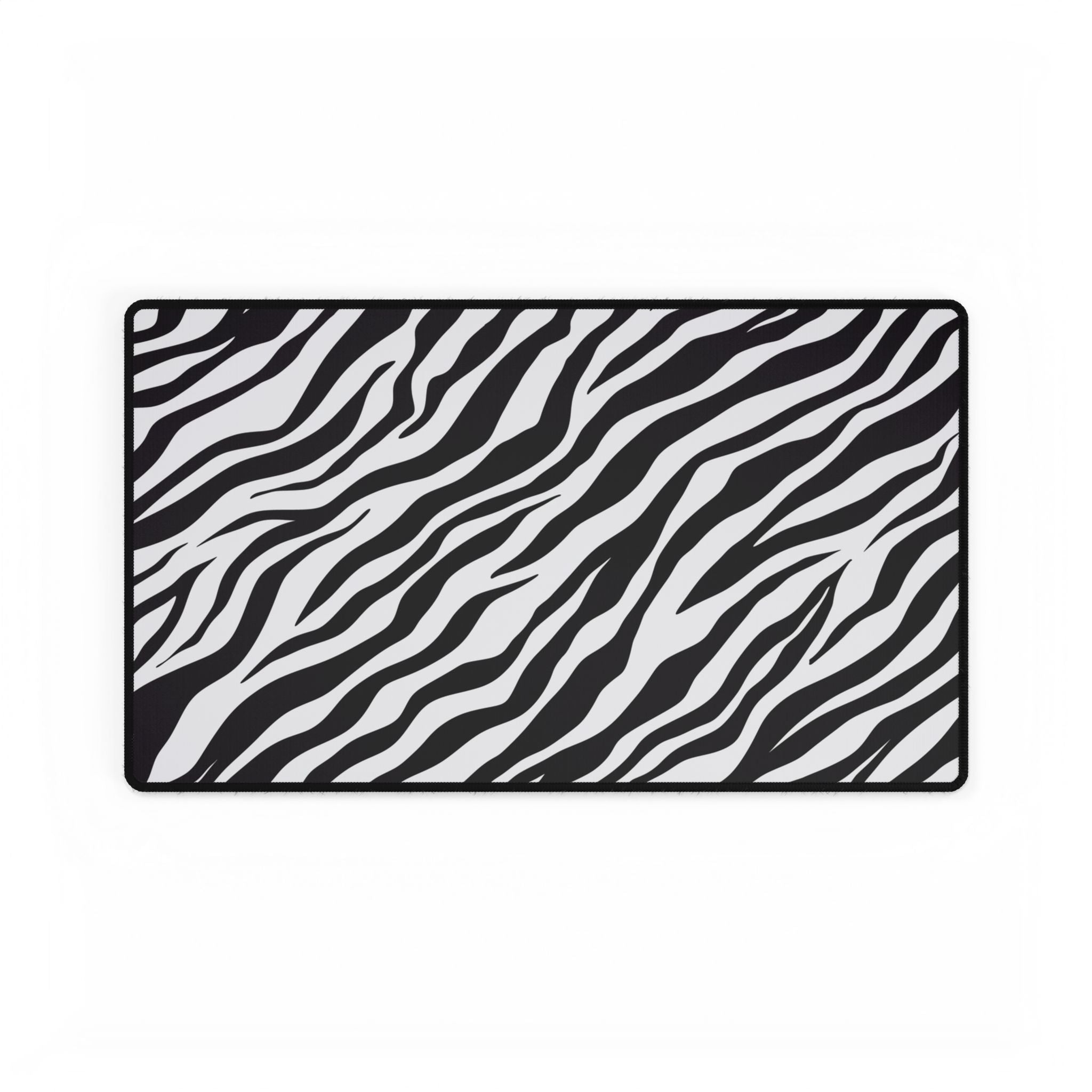 Zebra Stripe Desk Mat - Black & White Large Mouse Pad for Home Office