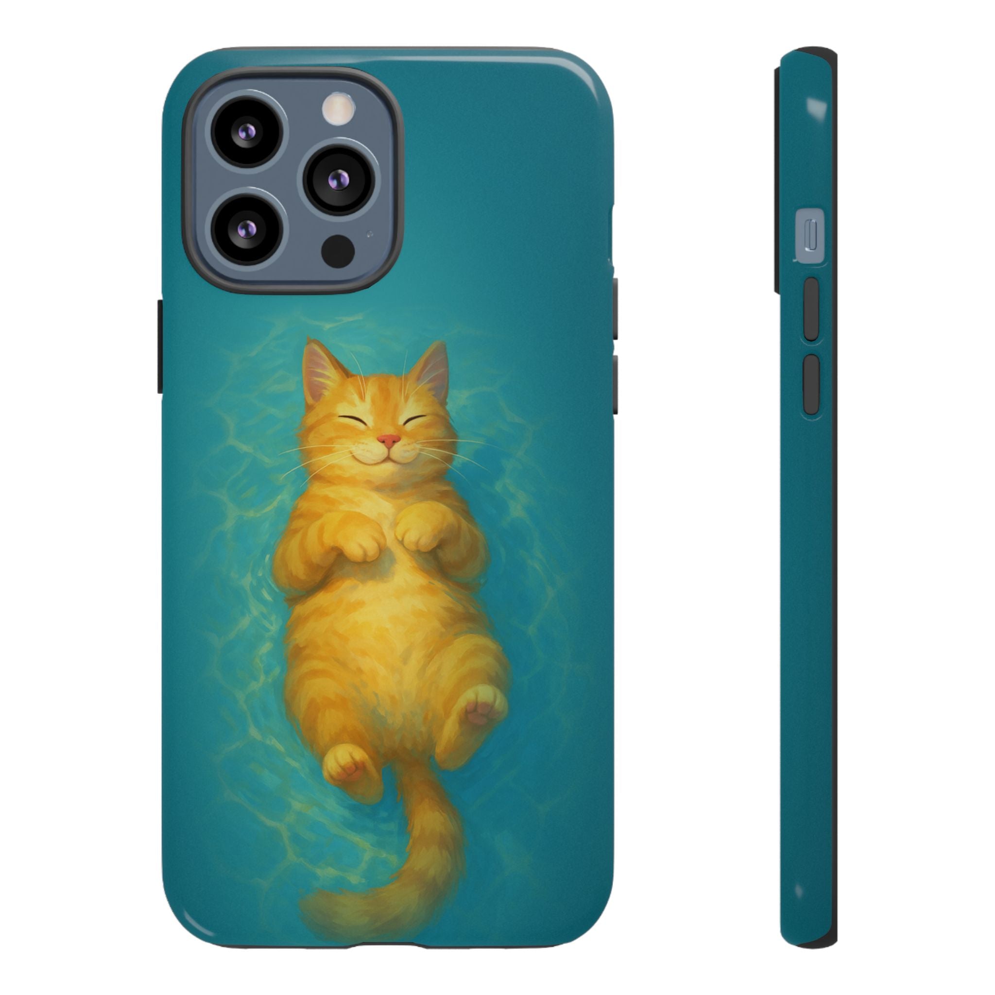 Relaxed Cat Floating iPhone Case - MVB STUDIO STORE