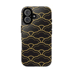 Black and Gold Wave Pattern Tough iPhone Case - MVB STUDIO STORE