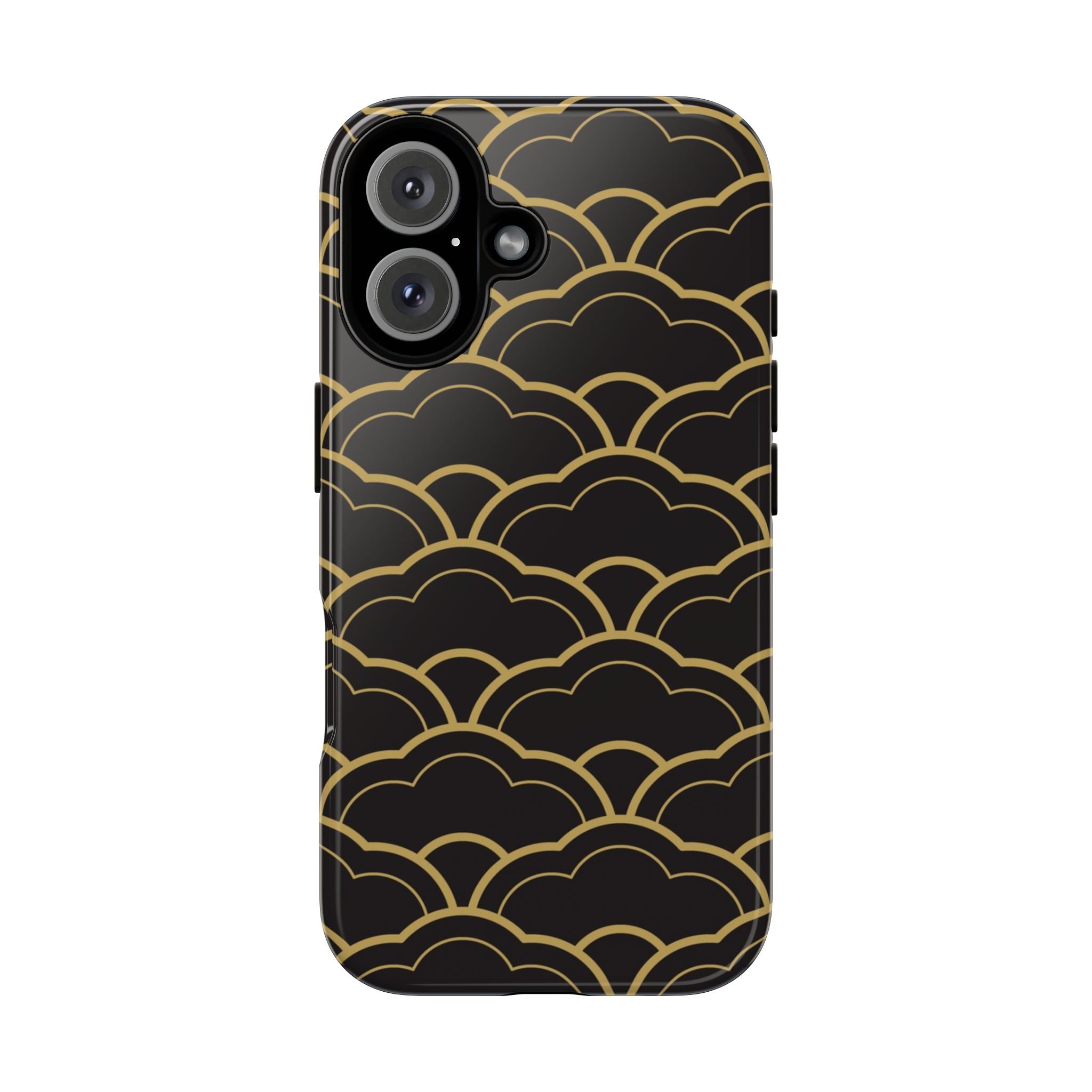 Black and Gold Wave Pattern Tough iPhone Case - MVB STUDIO STORE