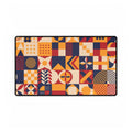 Geometric Retro Desk Mat - Colourful Mid-Century Pattern