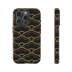 Black and Gold Wave Pattern Tough iPhone Case - MVB STUDIO STORE