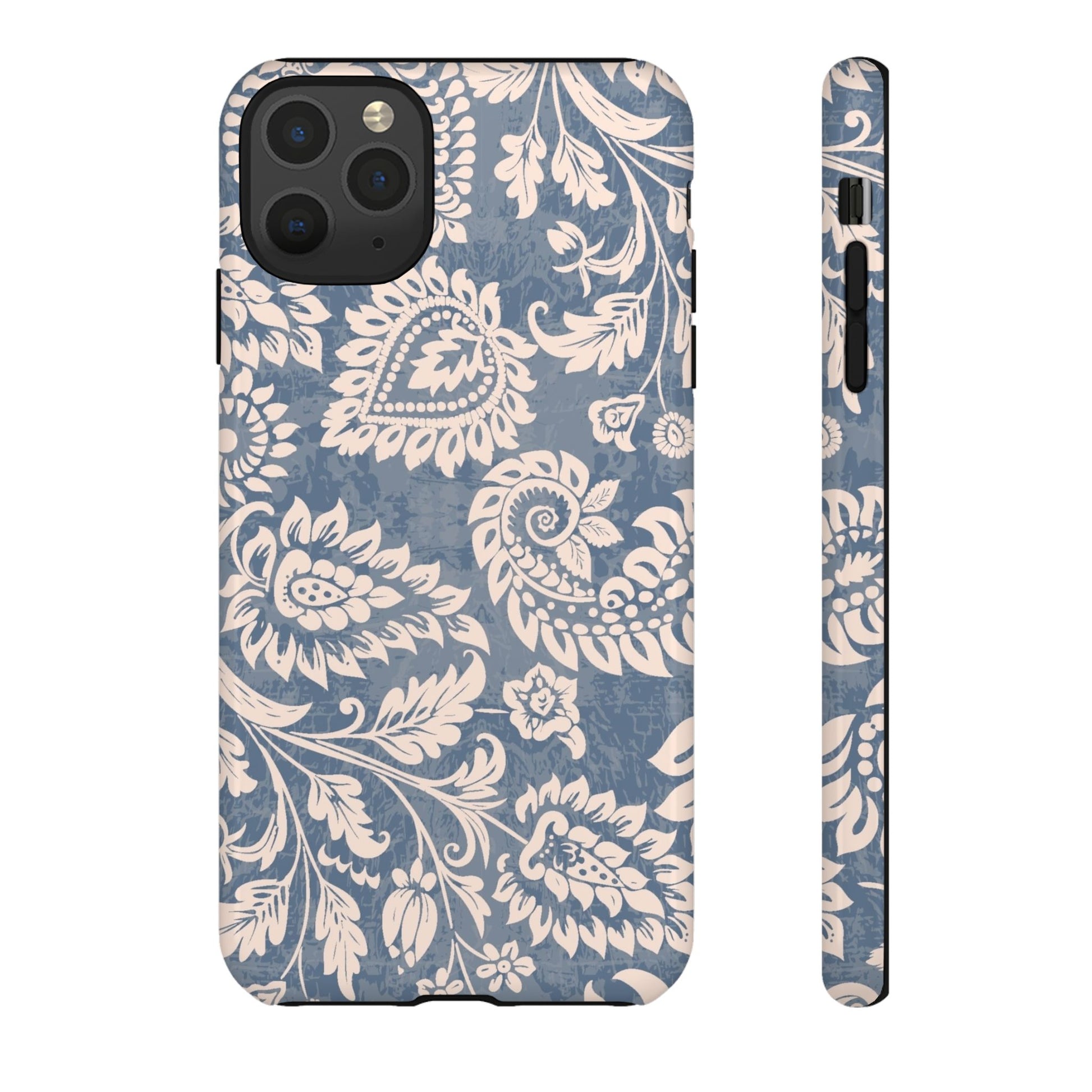 Blue Floral Pattern Tough iPhone Case - MVB STUDIO STORE