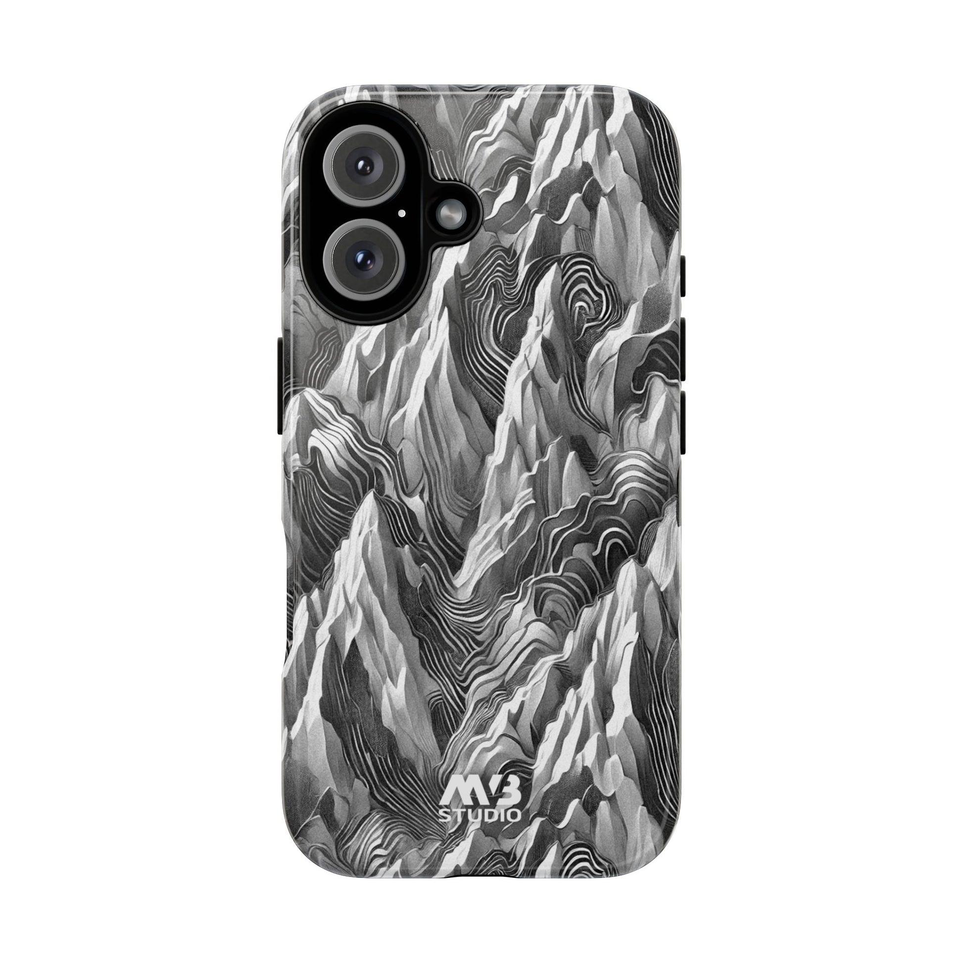 Grayscale Terrains Tough iPhone Case