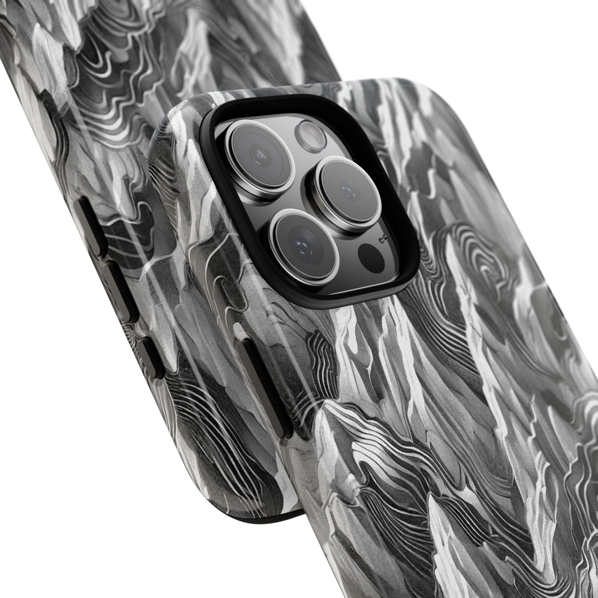 Grayscale Terrains Tough iPhone Case