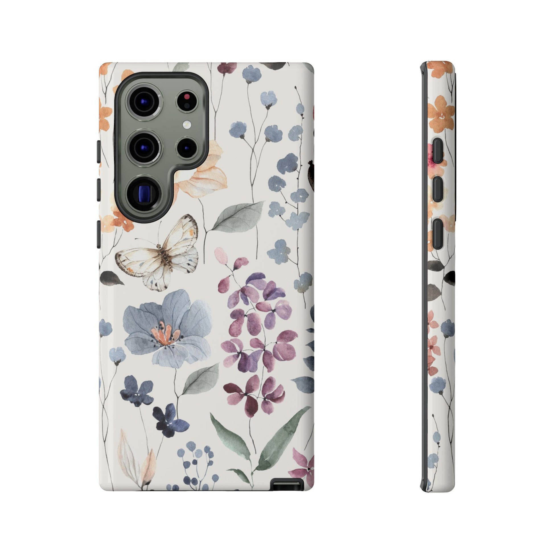 Watercolour Wild Flowers Tough Samsung Phone Case with vibrant floral design, offering protection and style for your phone.