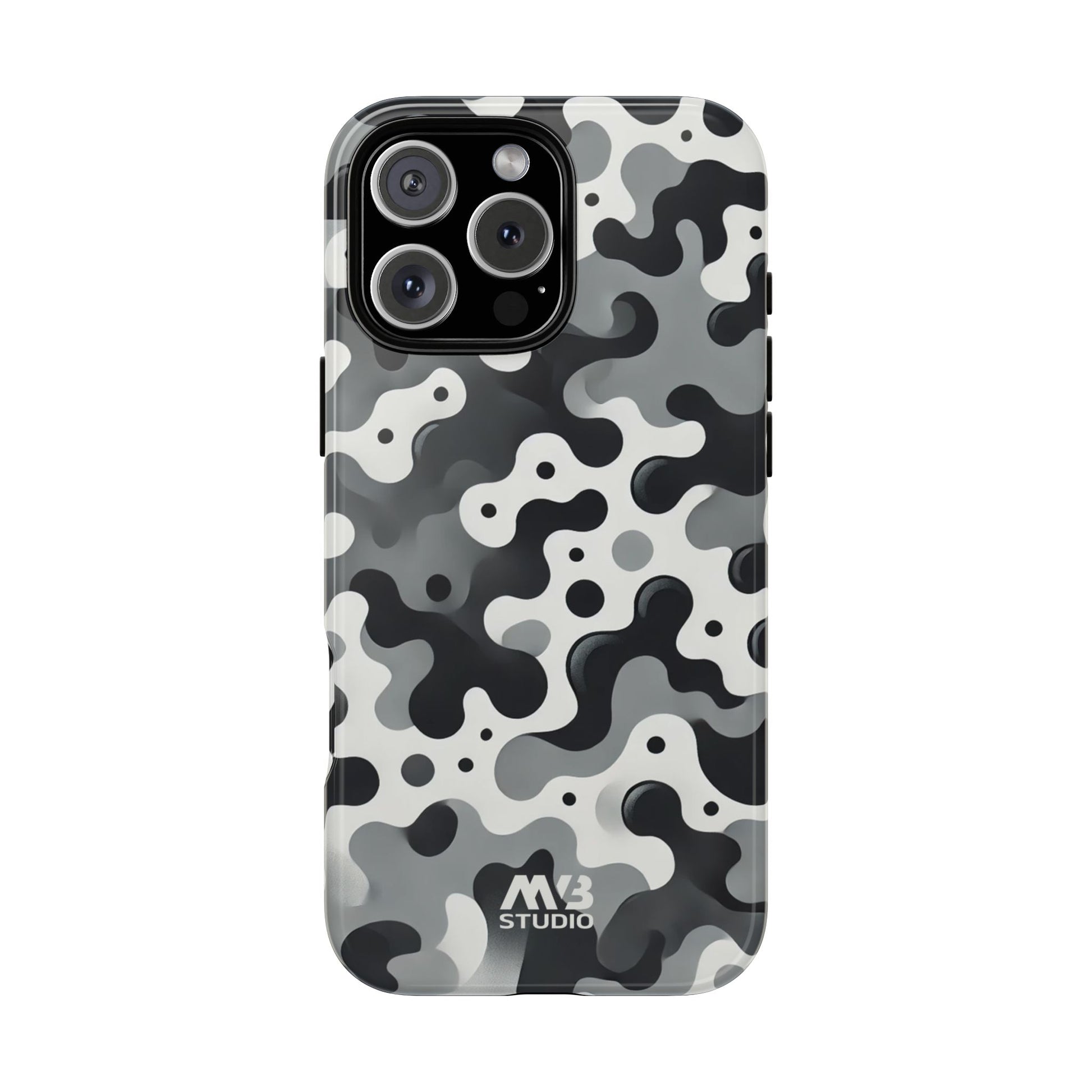 Black & White Camouflage Tough iPhone Case