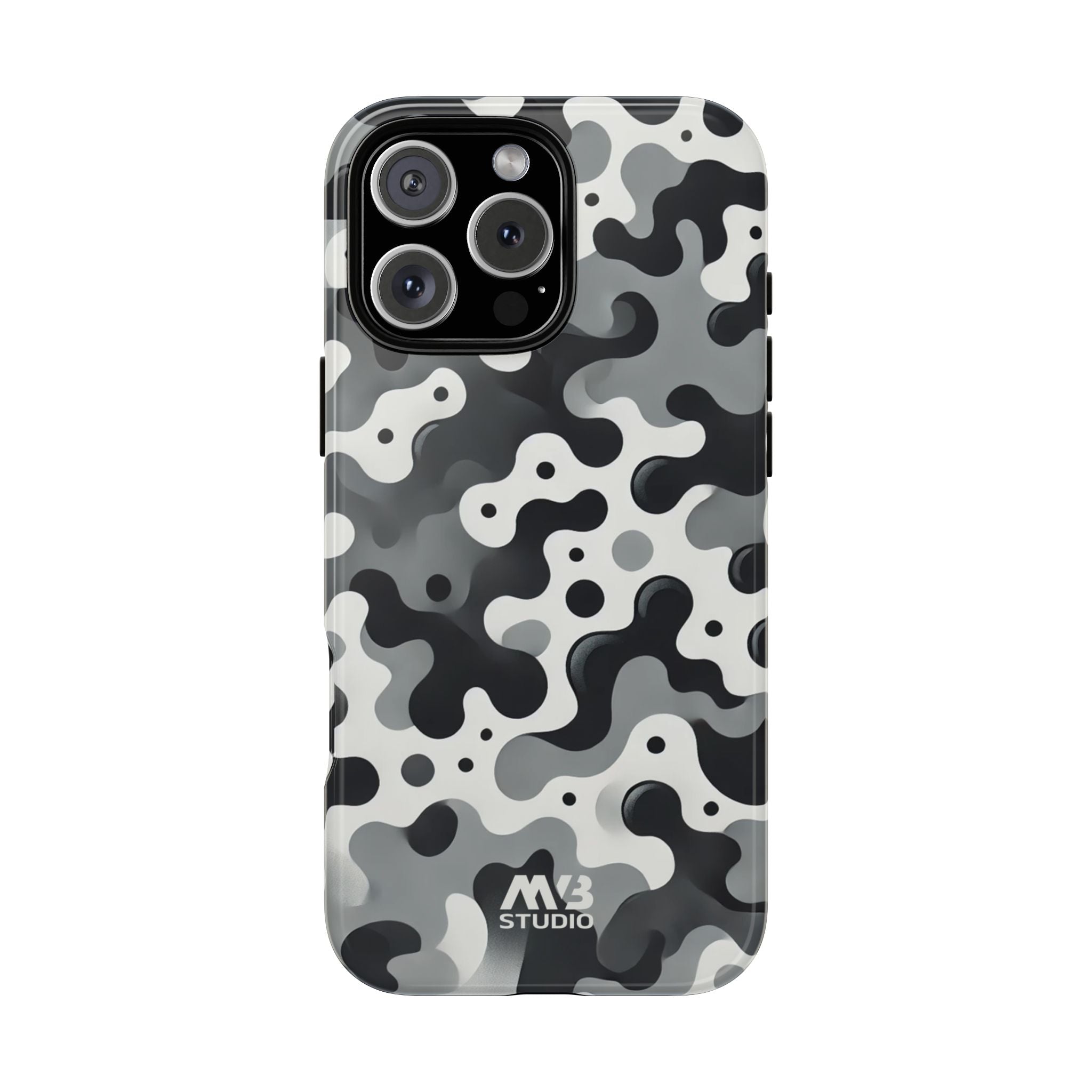 Black & White Camouflage Tough iPhone Case - MVB STUDIO STORE