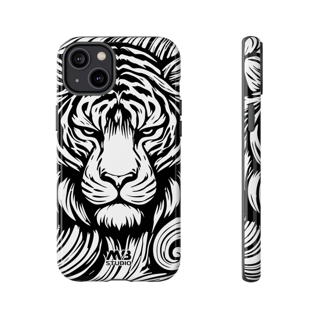 Black & White Tiger Tough iPhone Case - MVB STUDIO STORE