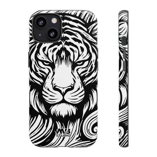 Black & White Tiger Tough iPhone Case - MVB STUDIO STORE