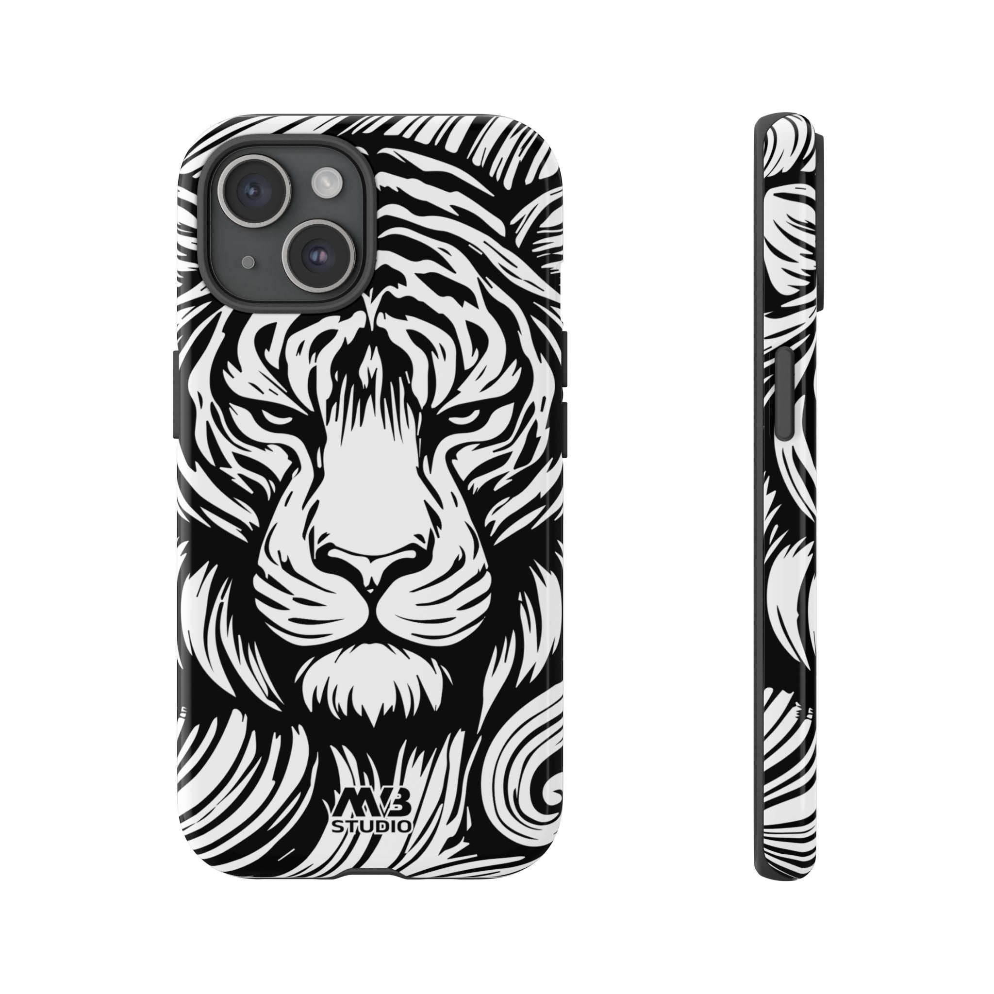 Black & White Tiger Tough iPhone Case - MVB STUDIO STORE