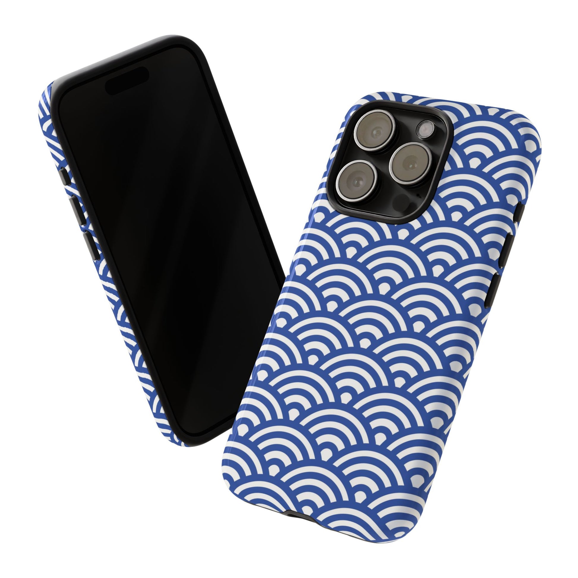 Blue Wave Pattern Tough Phone Case for iPhone 15 models