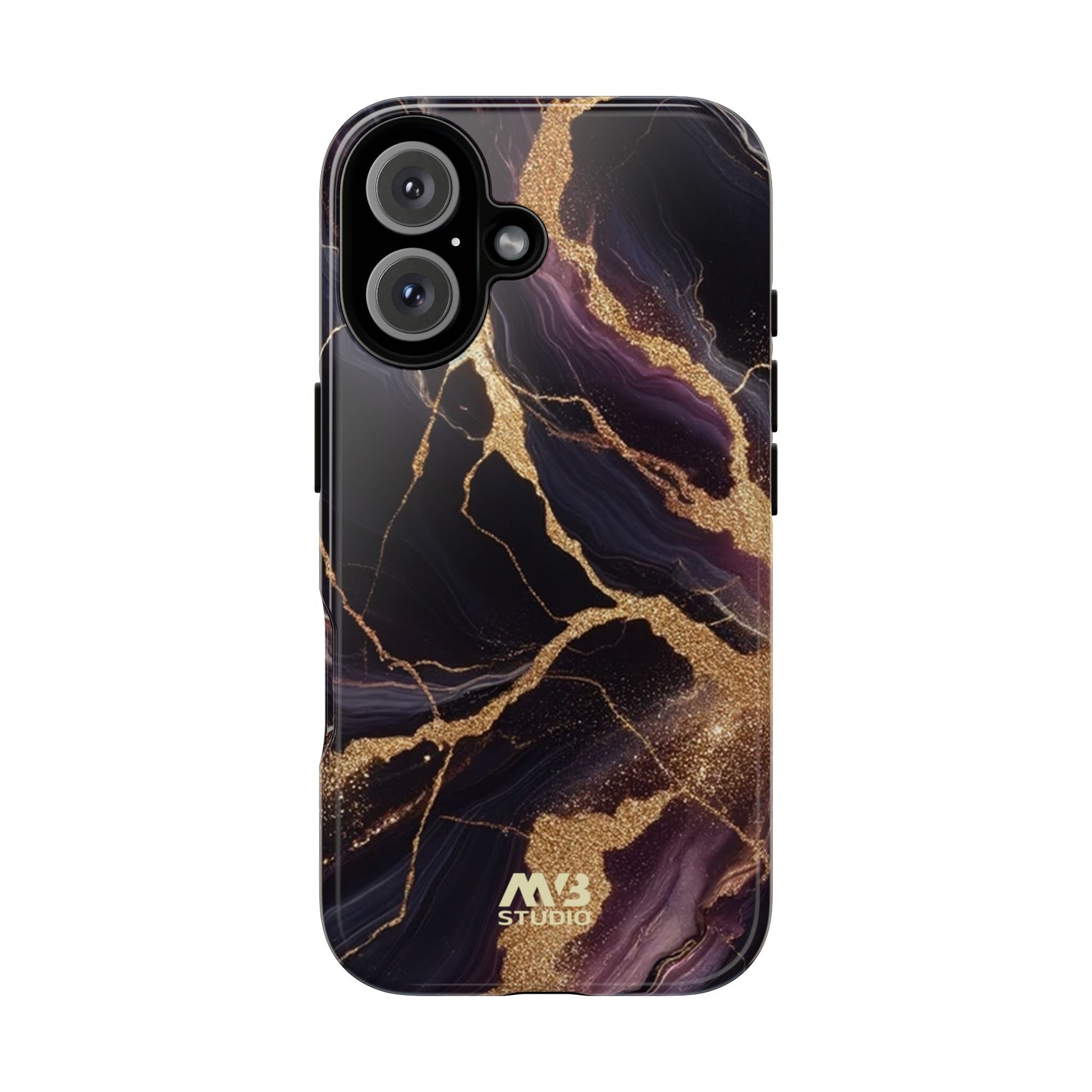 Purple & Gold Marble Tough iPhone Case