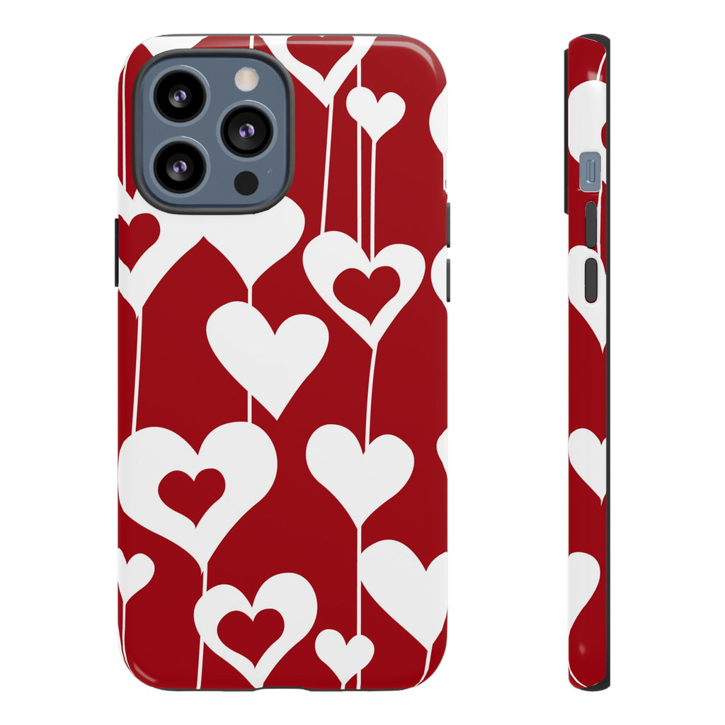 Red Dripping Hearts Tough iPhone Case - MVB STUDIO STORE