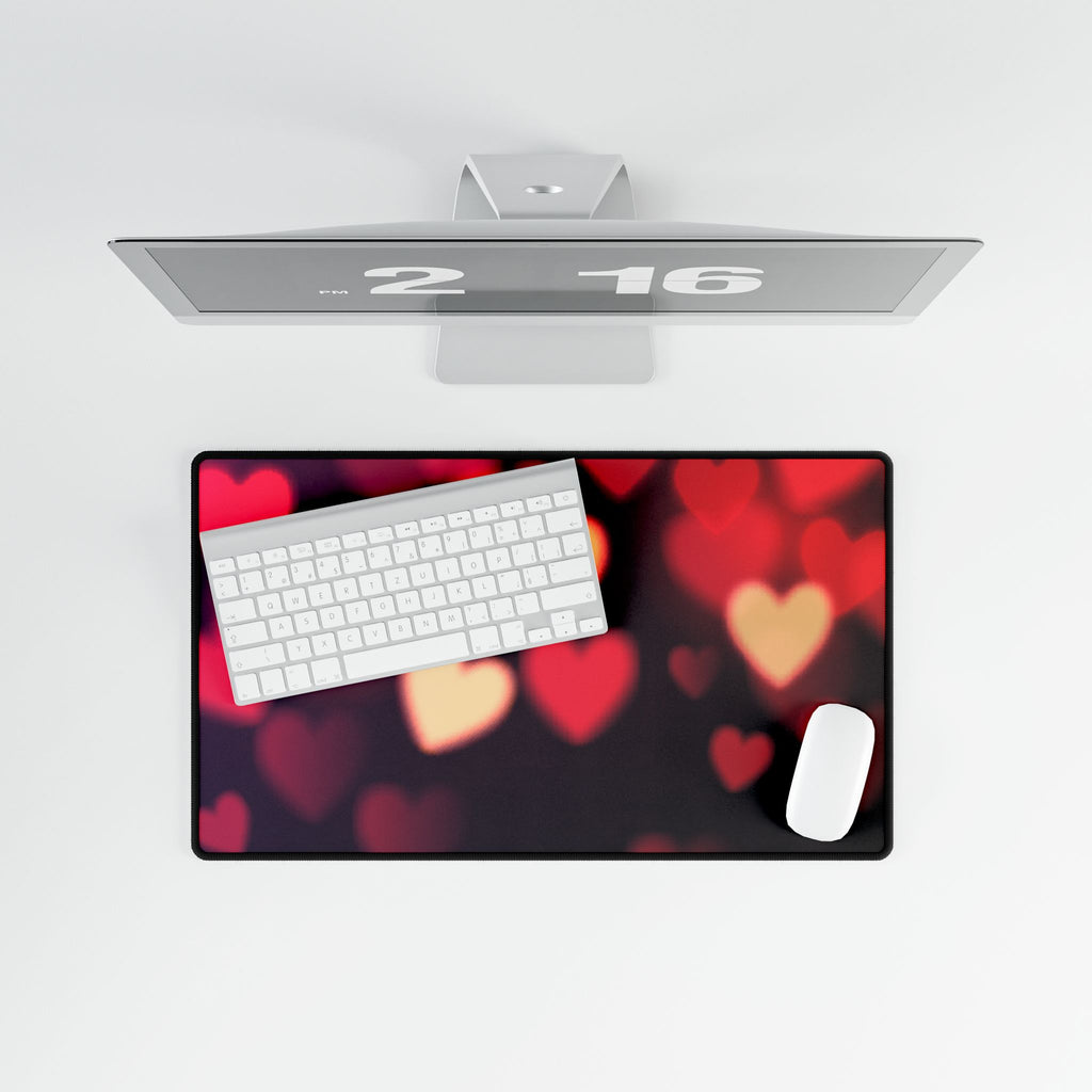 Heart Bokeh Desk Mat - Mousepad for Valentine’s Day & Home Office
