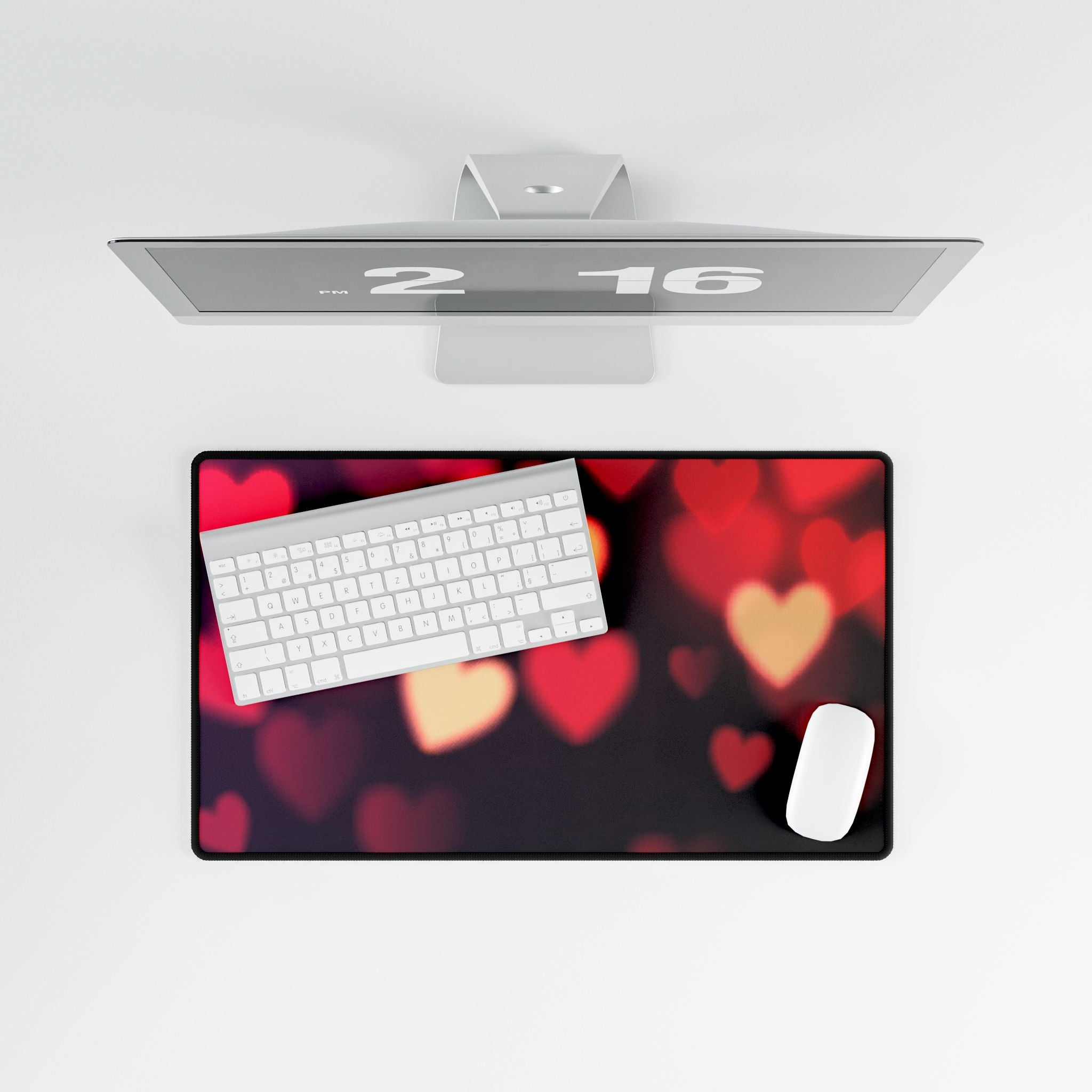 Heart Bokeh Desk Mat - Mousepad for Valentine’s Day & Home Office