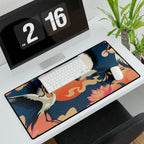 Cranes & Sunset Desk Mat - Japanese-Inspired XL Mouse Pad