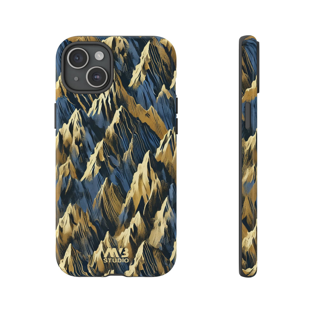 Blue & Gold Terrains Tough iPhone Case - MVB STUDIO STORE