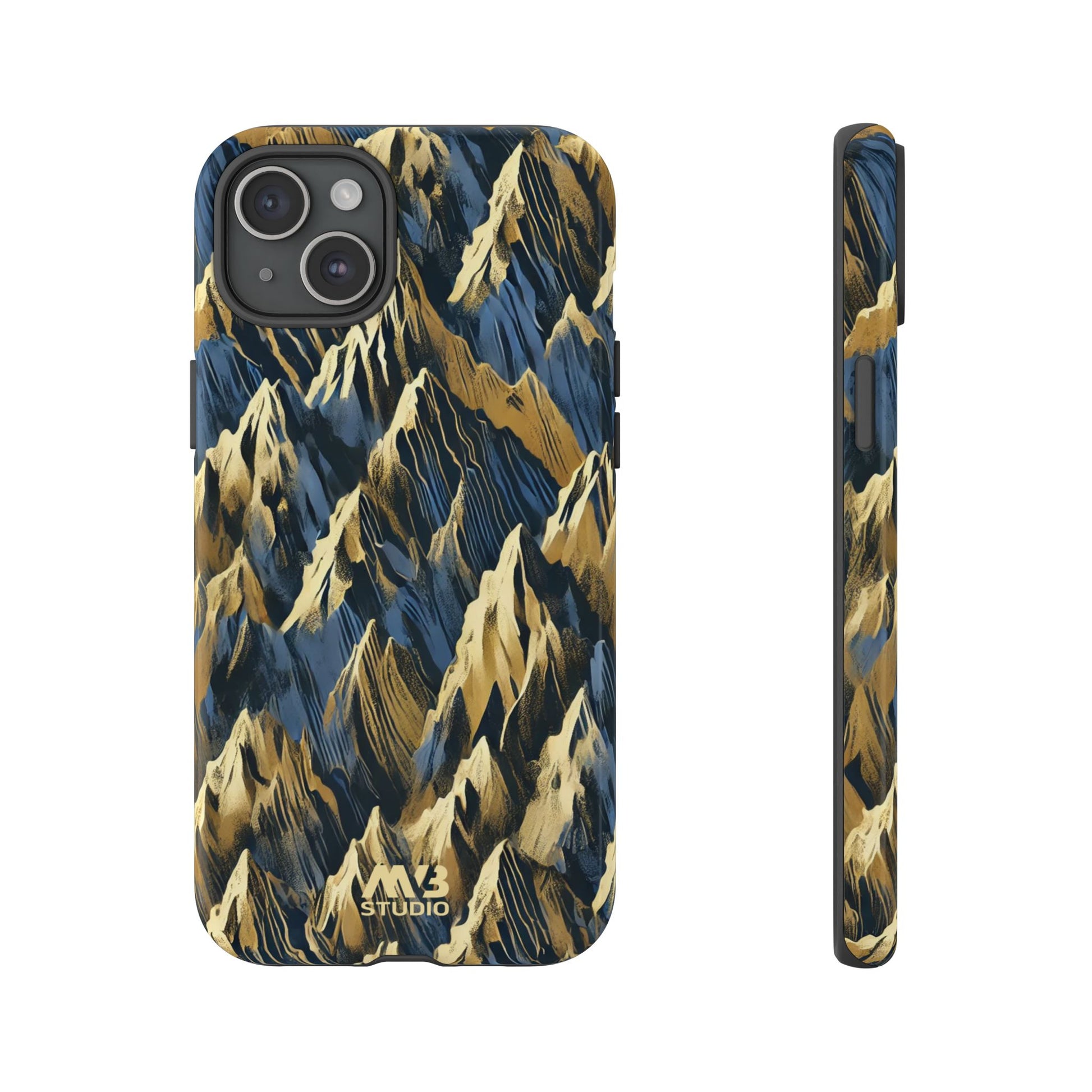 Blue & Gold Terrains Tough iPhone Case