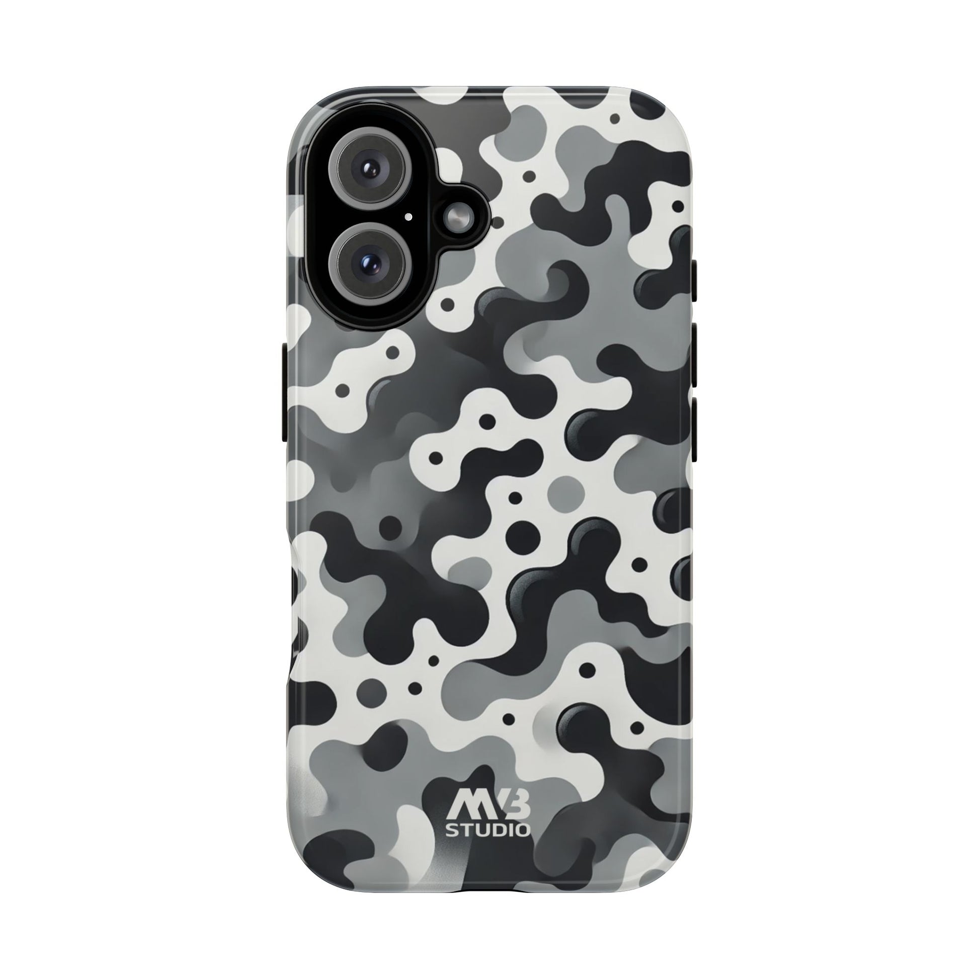 Black & White Camouflage Tough iPhone Case