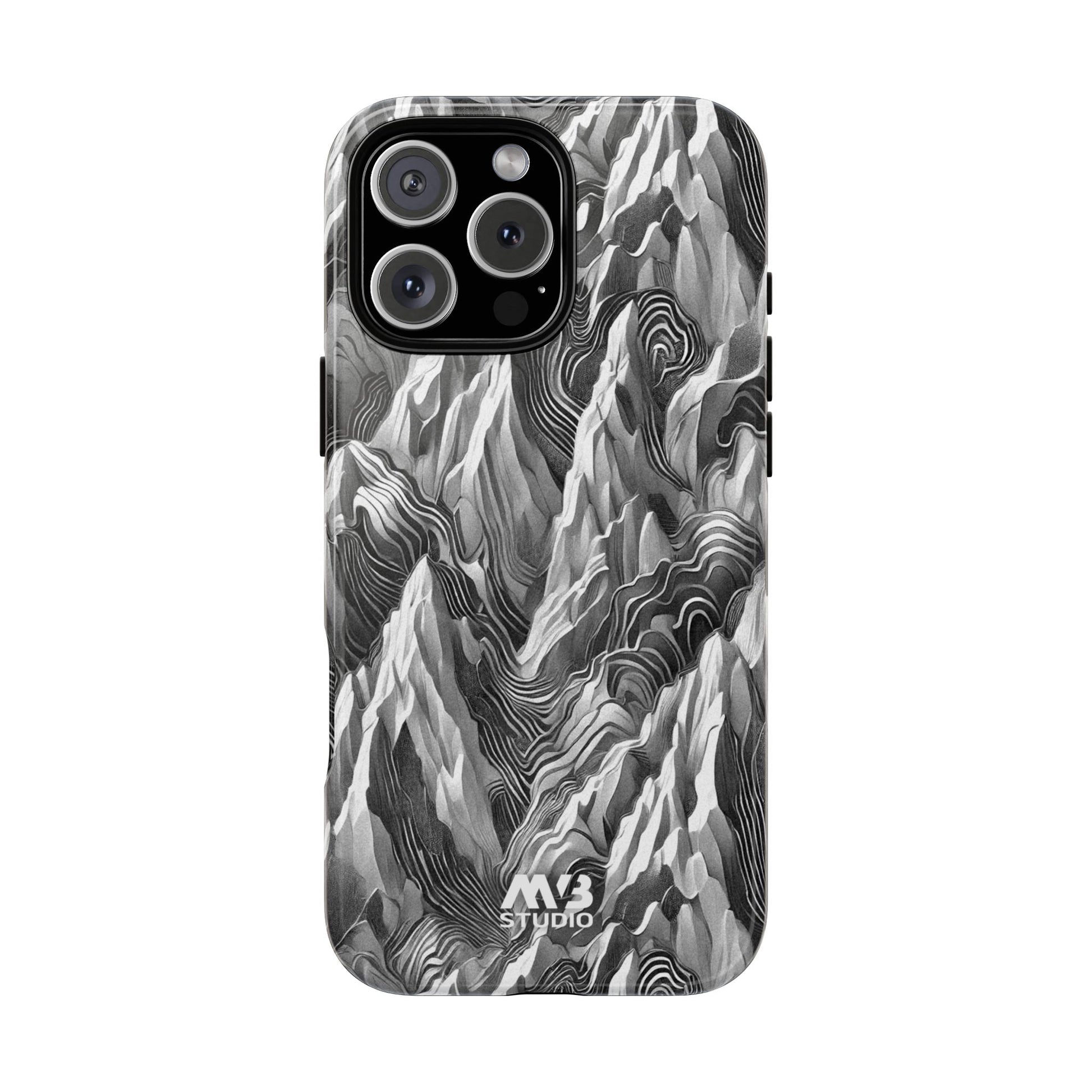 Grayscale Terrains Tough iPhone Case