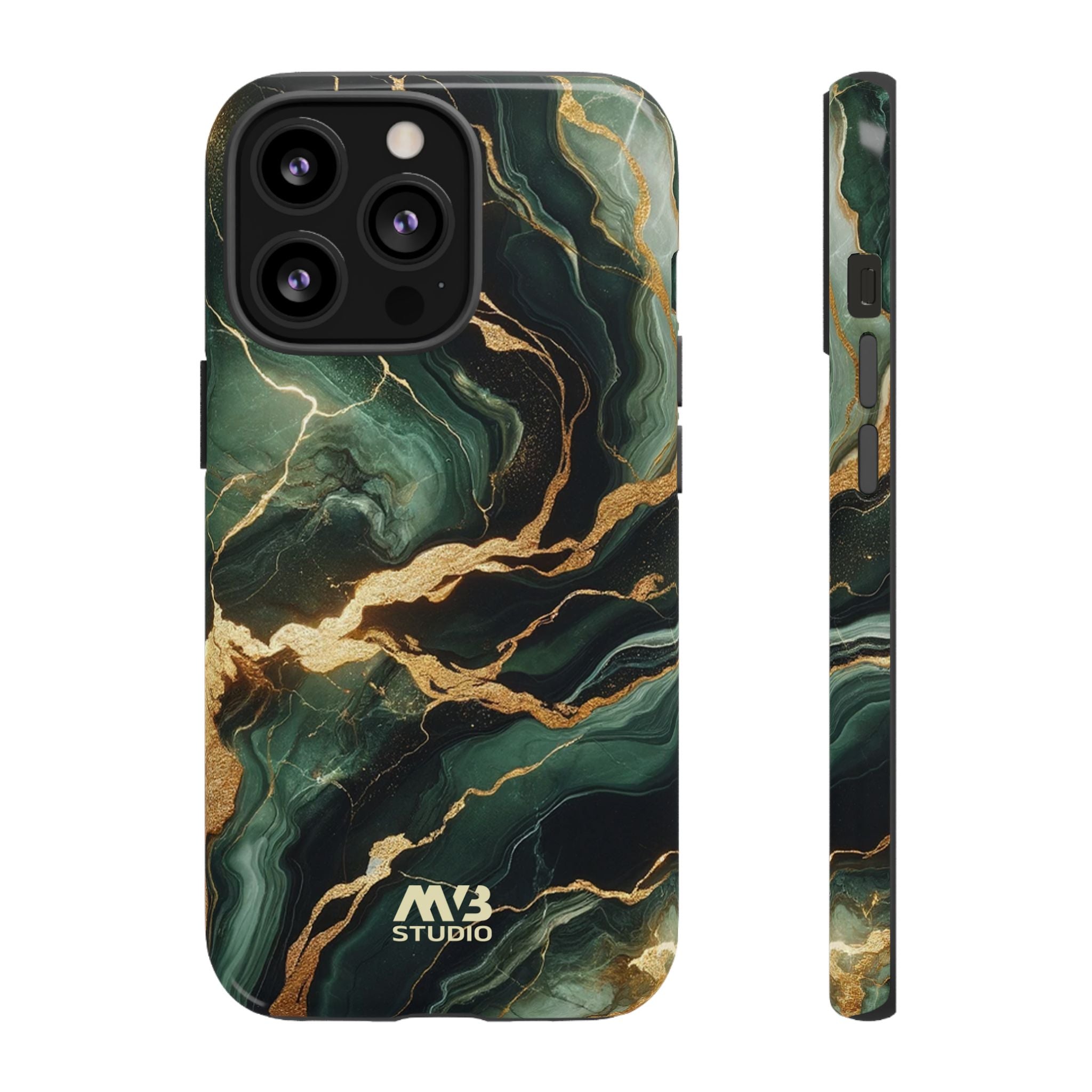 Jade & Gold Marble Camouflage Tough iPhone Case - MVB STUDIO STORE
