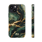 Jade & Gold Marble Camouflage Tough iPhone Case - MVB STUDIO STORE